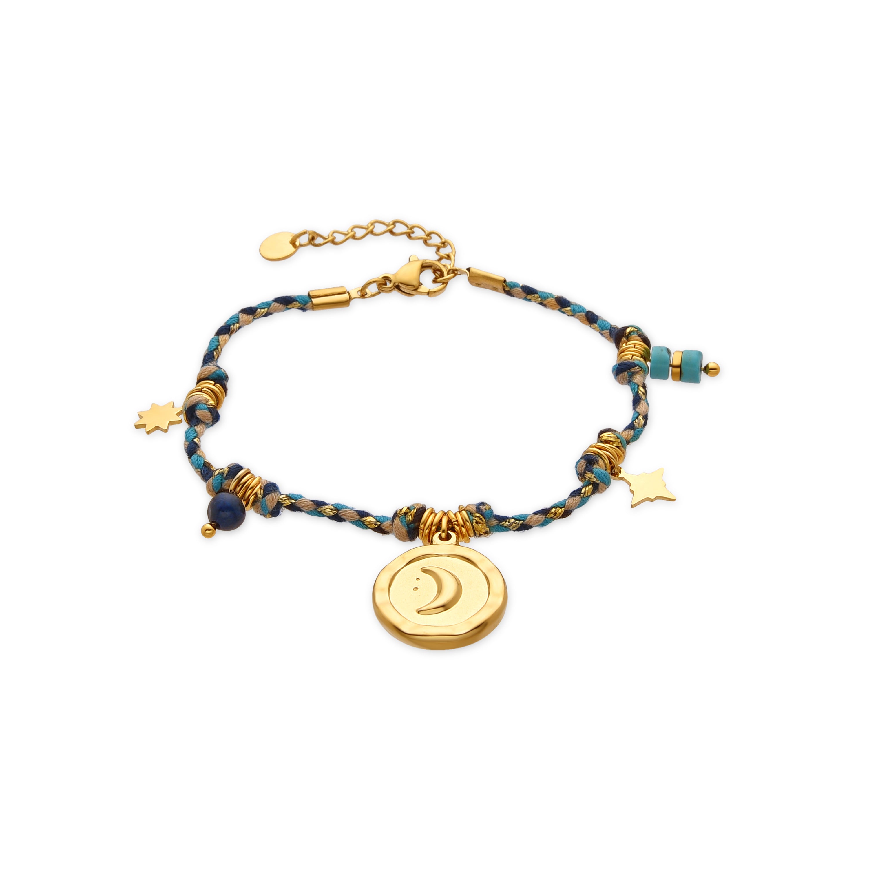 Bracelet with Dark Blue Crystal, 18k gold finish - Liskel