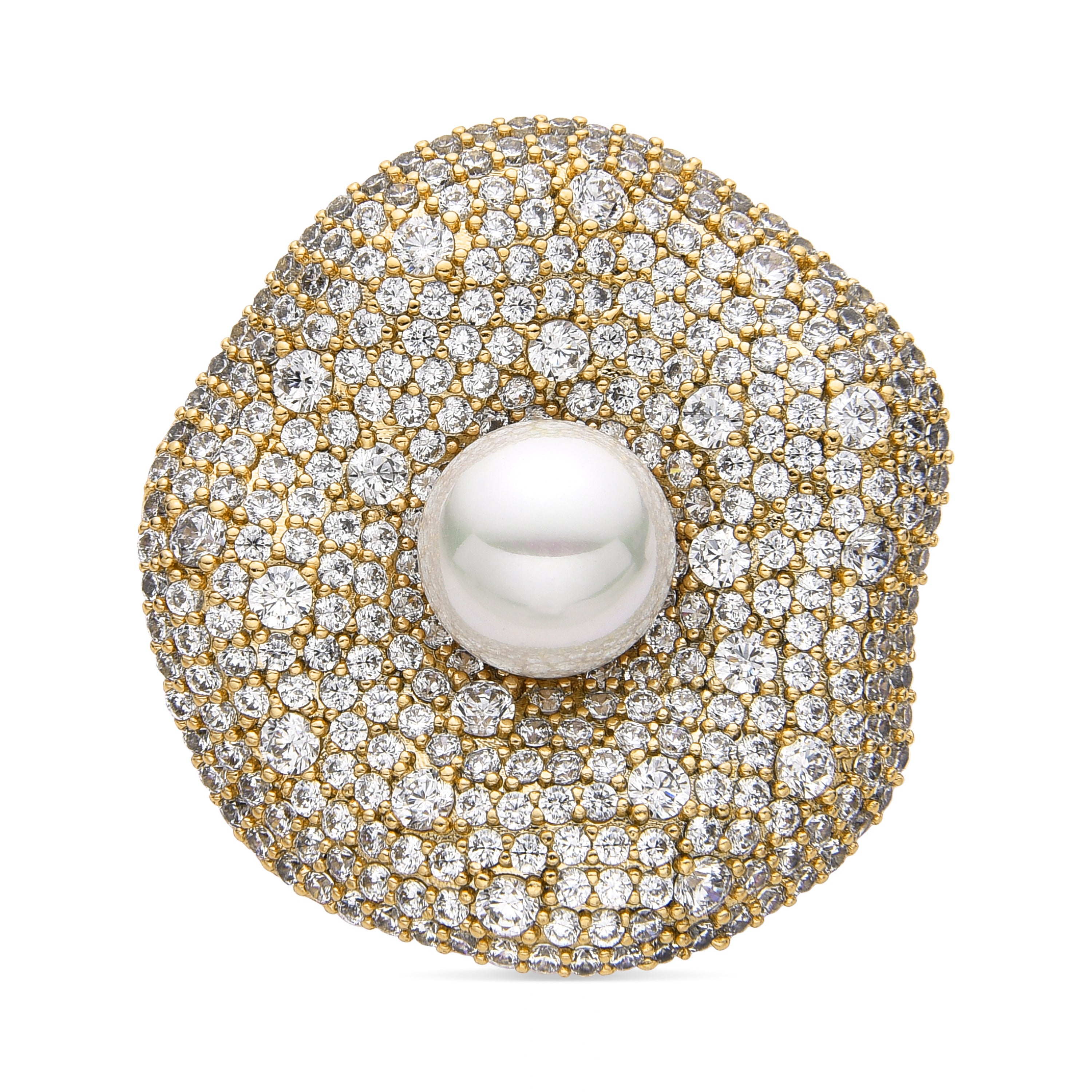 Spilla con Perla Bianca finitura oro 18k - Sulwa