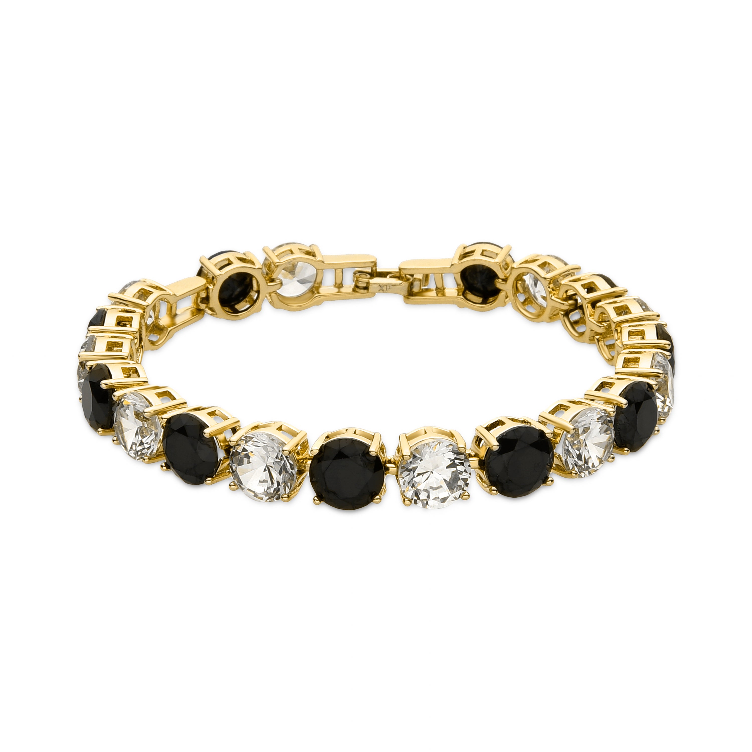 Bracelet with Onyx Zirconia, 18k gold finish - Siju