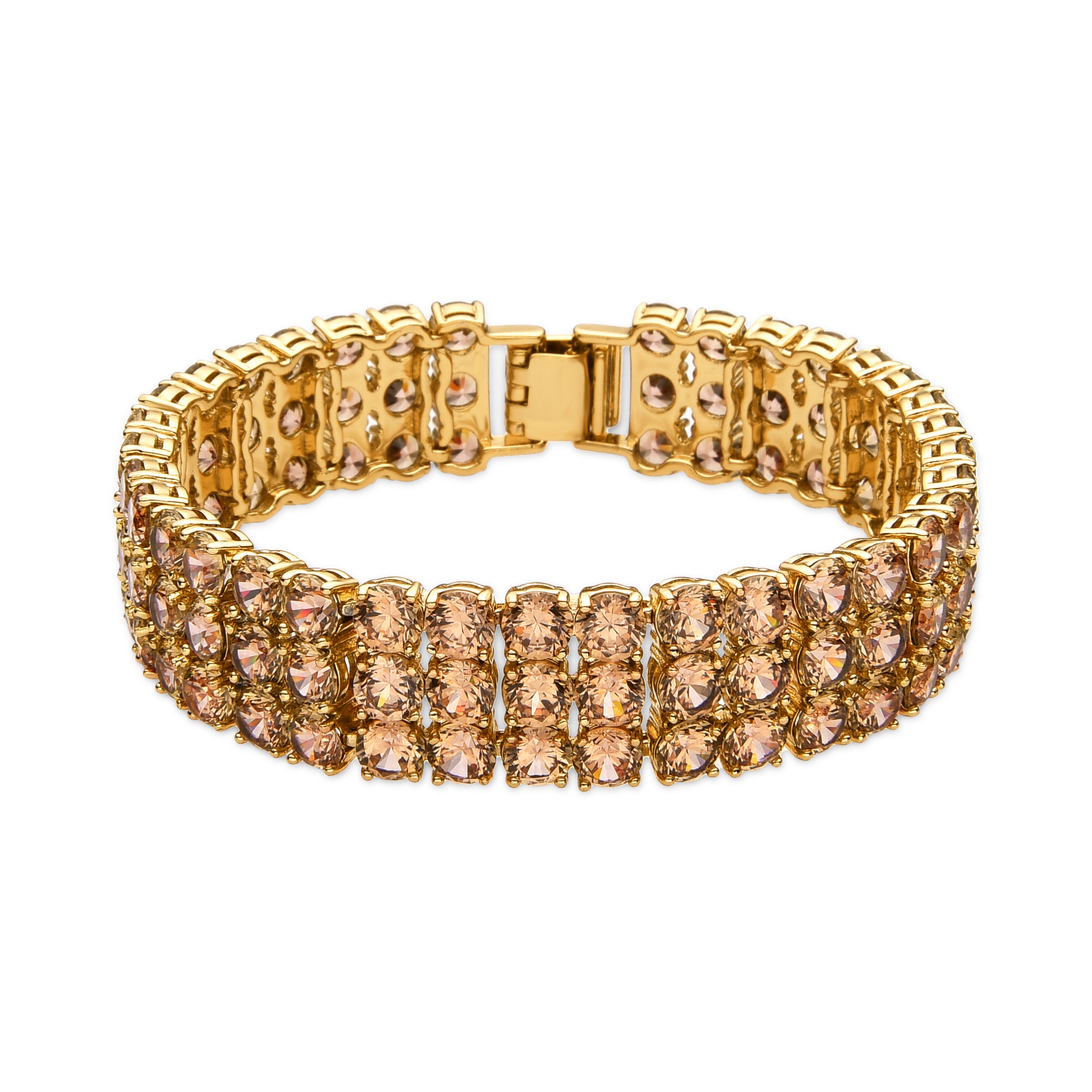 Bracelet with brilliant zirconia, 18k gold finish - Uriom