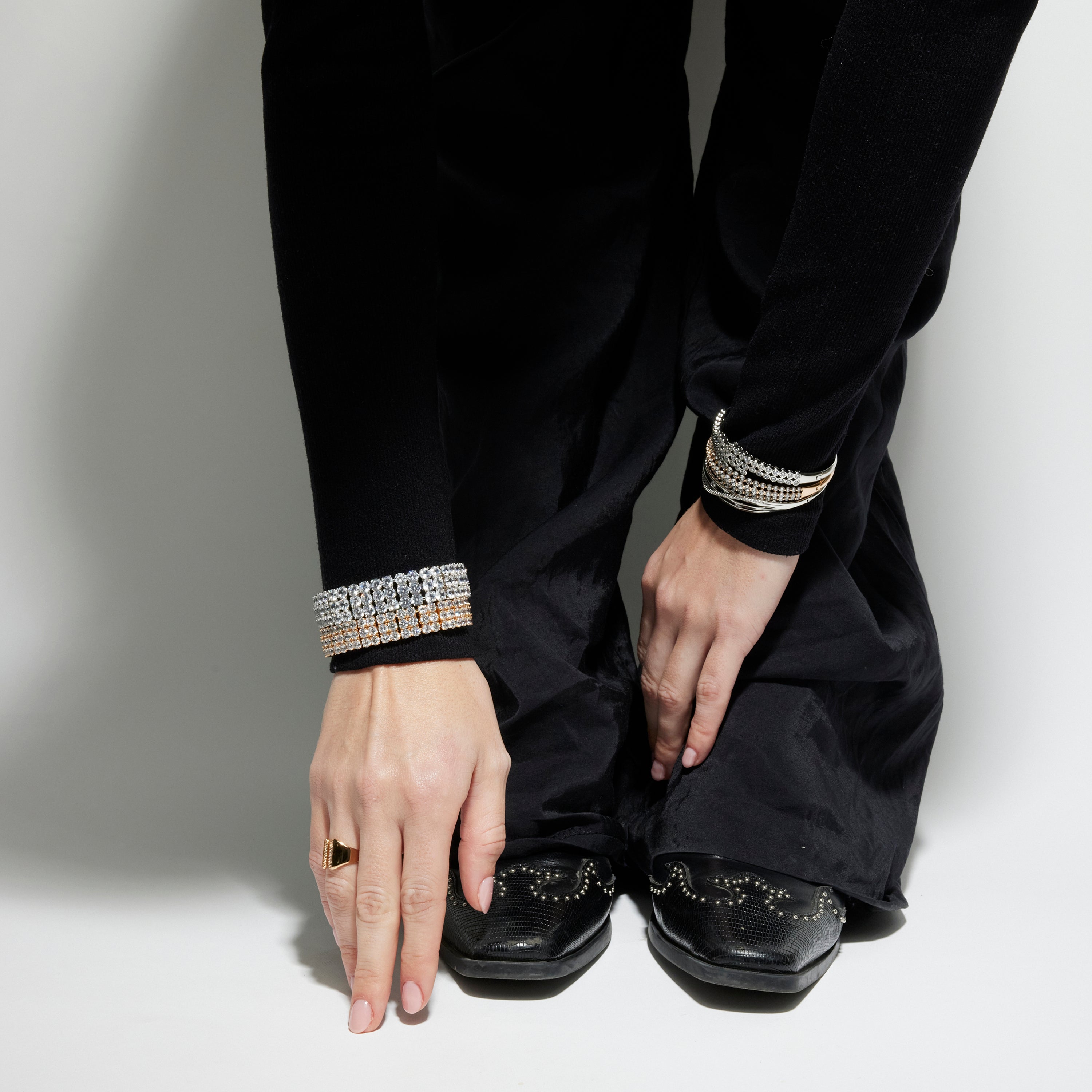 Bracelet with brilliant zirconia, 18k gold finish - Uriom