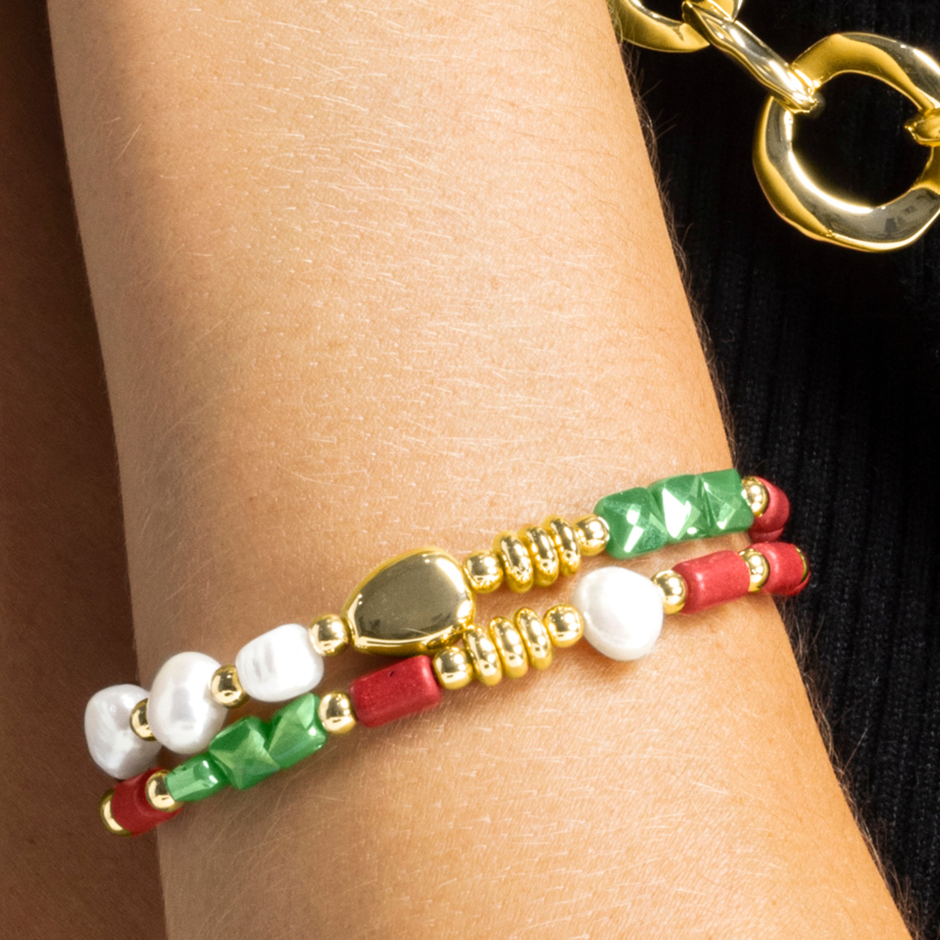 Pulsera con Perla Blanca acabado oro 18k - Kany