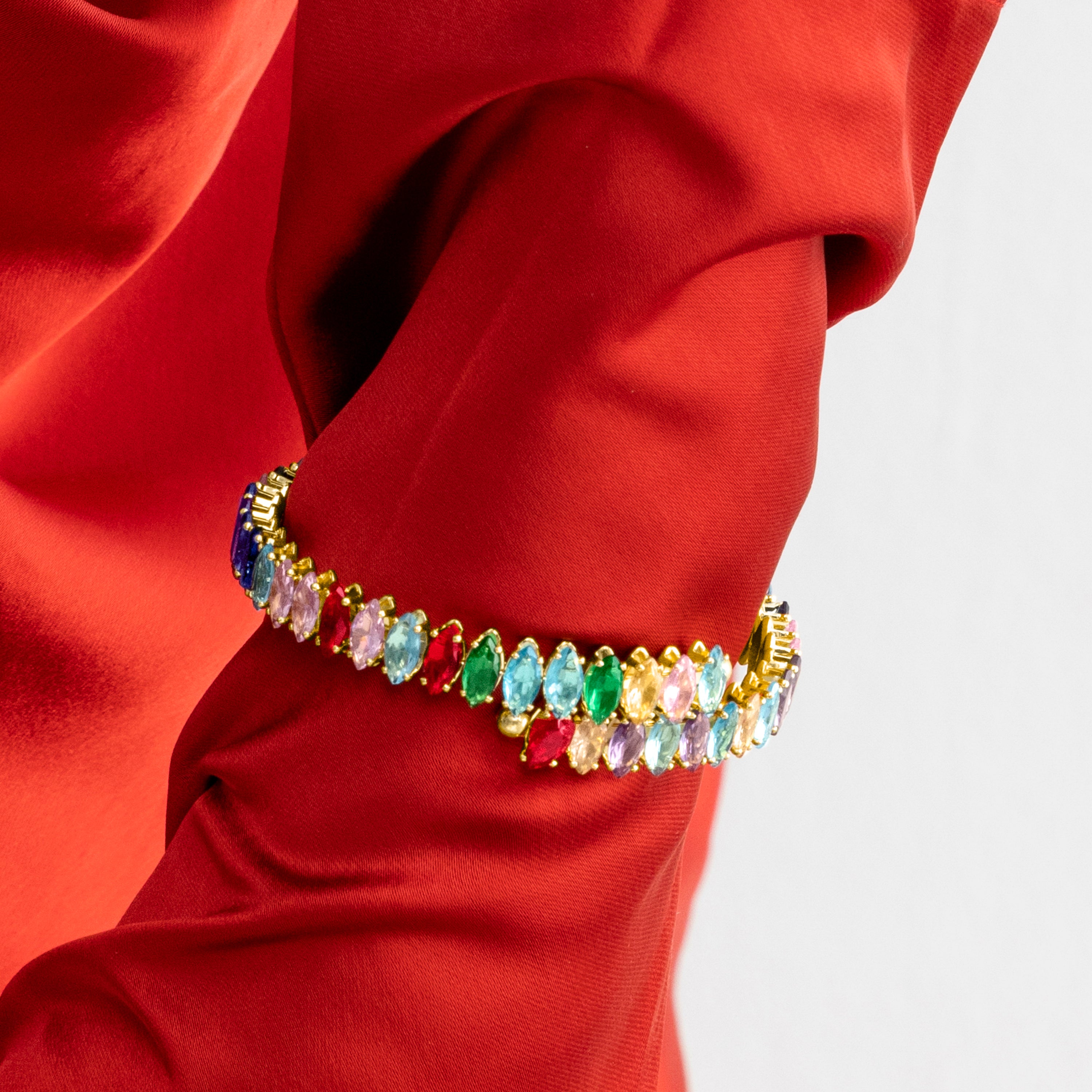 Pulsera con Cristal Multicolor acabado oro 18k - Nex