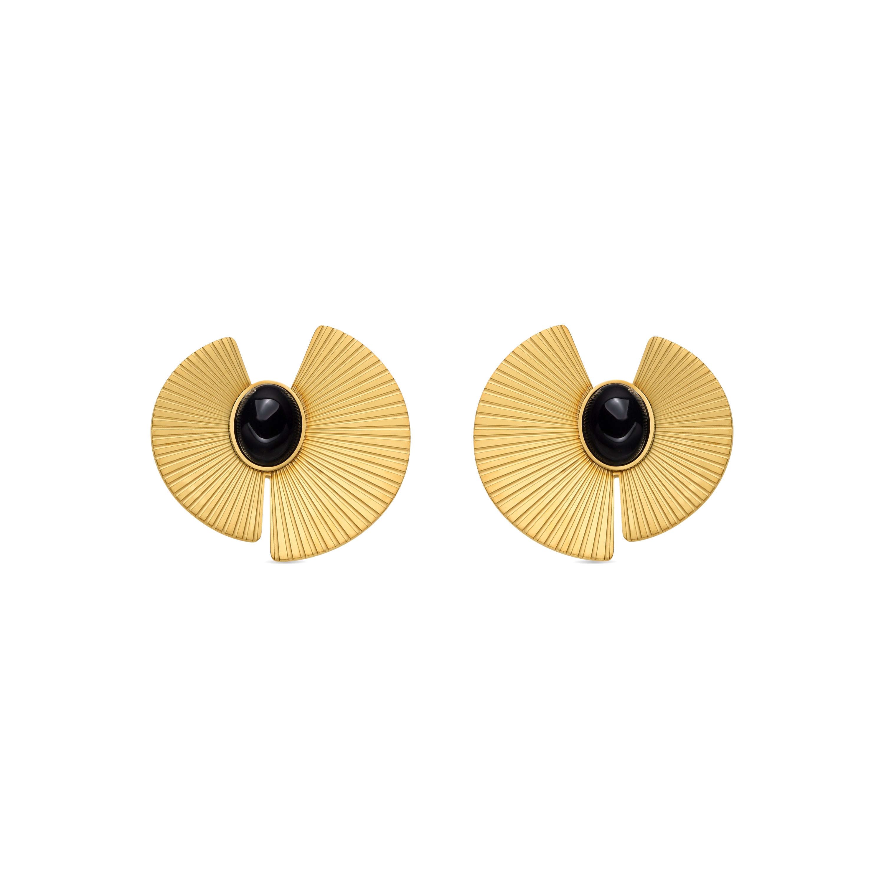 Pendientes con Onix acabado oro 18k - Lessa