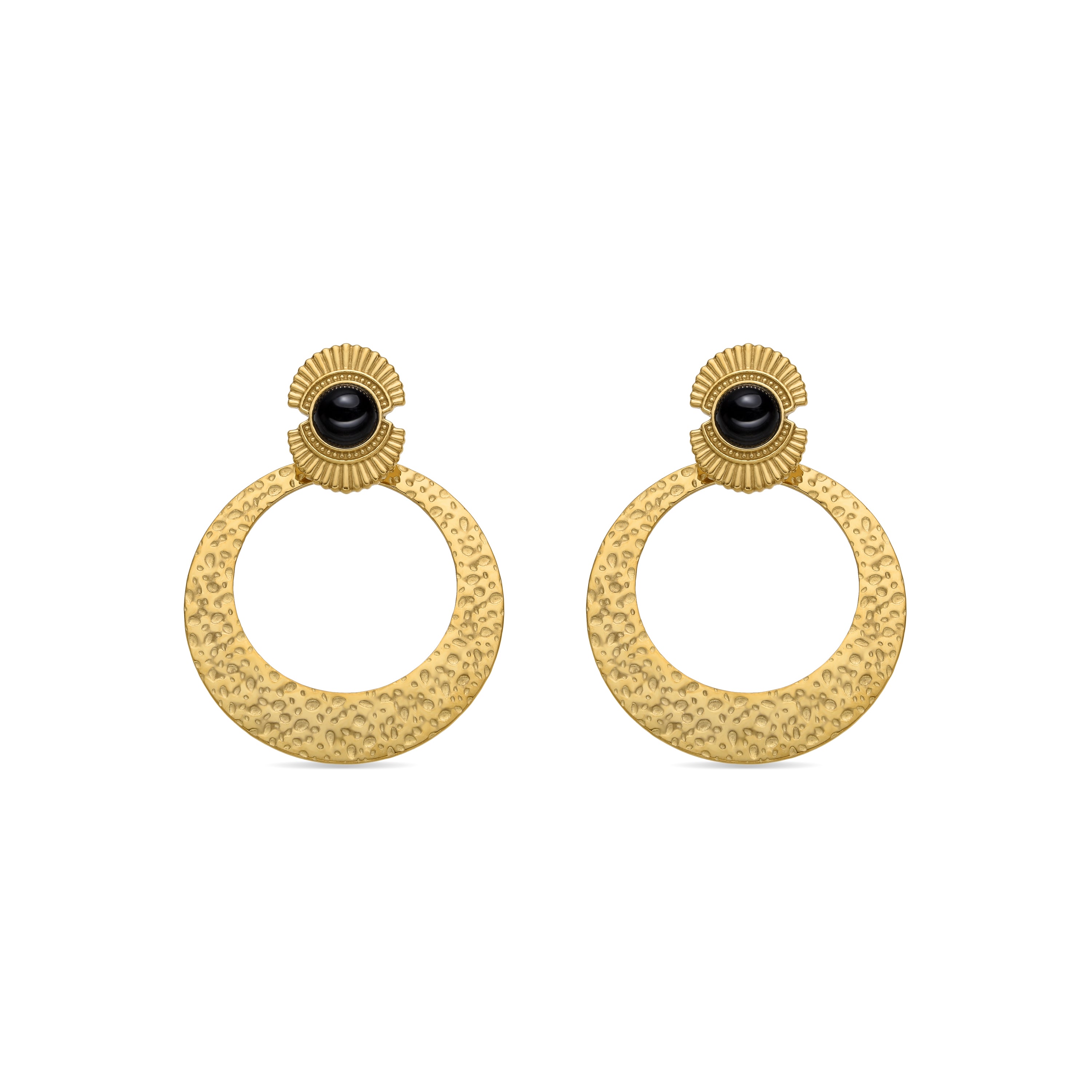 Pendientes con Onix acabado oro 18k - Noraf