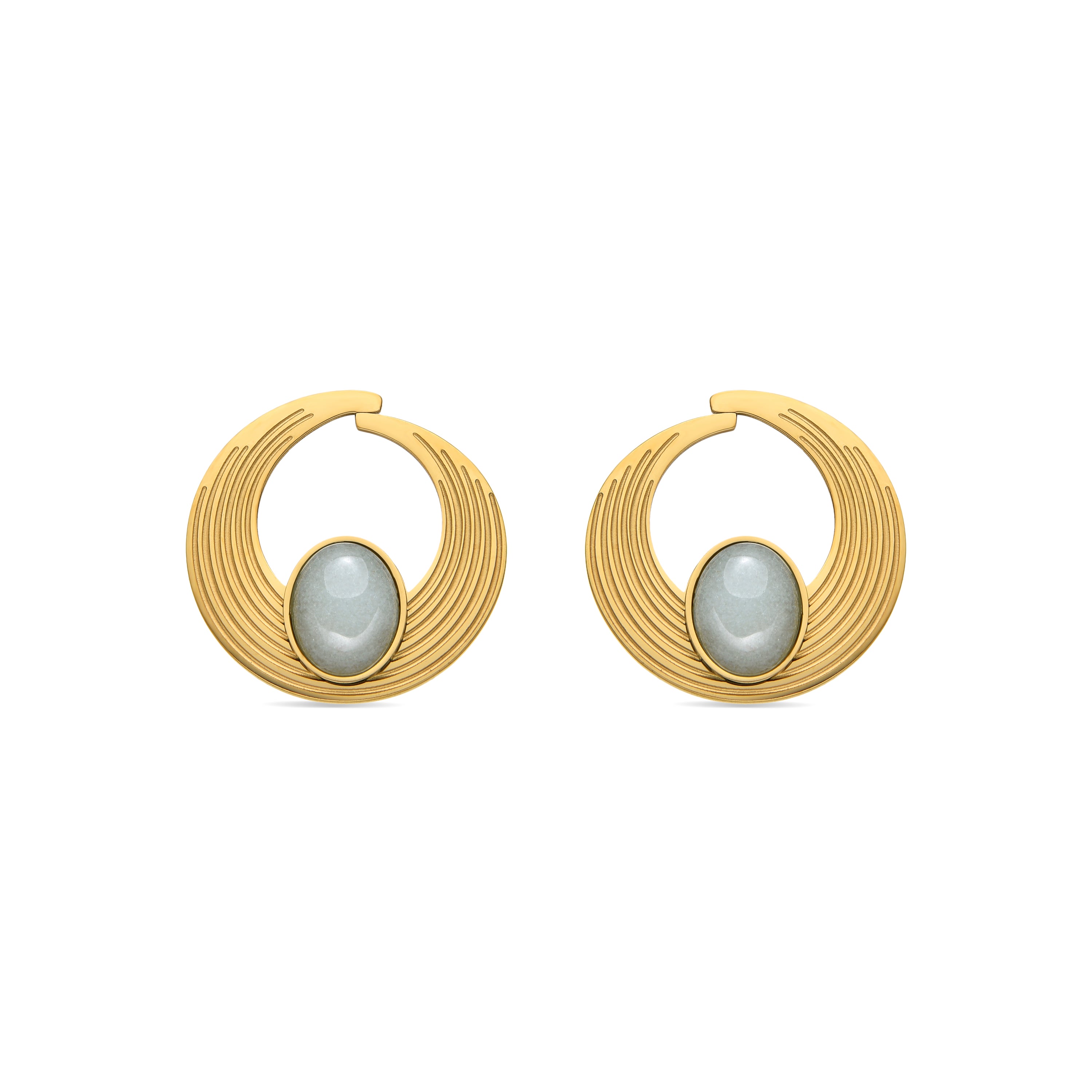 Amazonite earrings in 18k gold finish - Halays