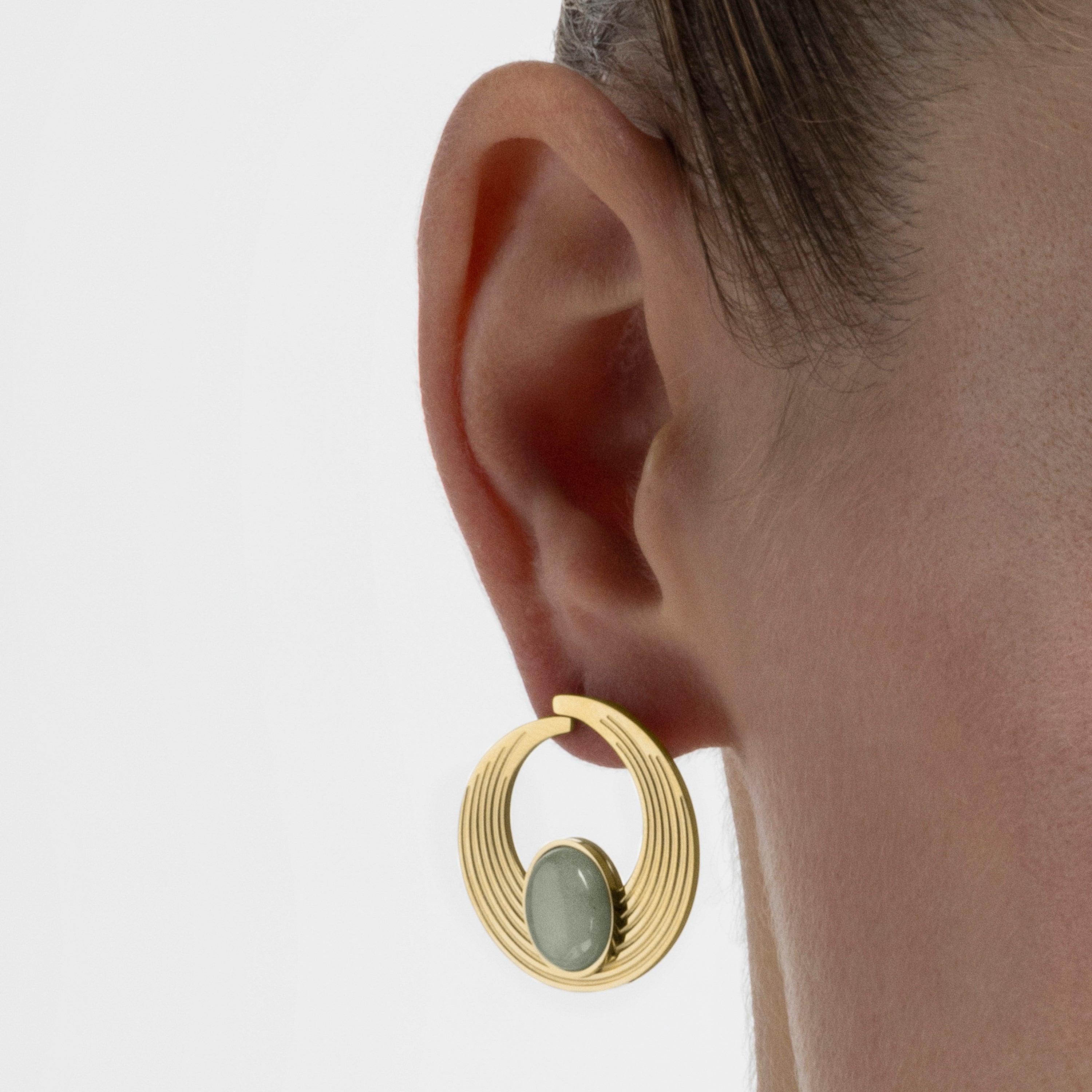 Amazonite earrings in 18k gold finish - Halays