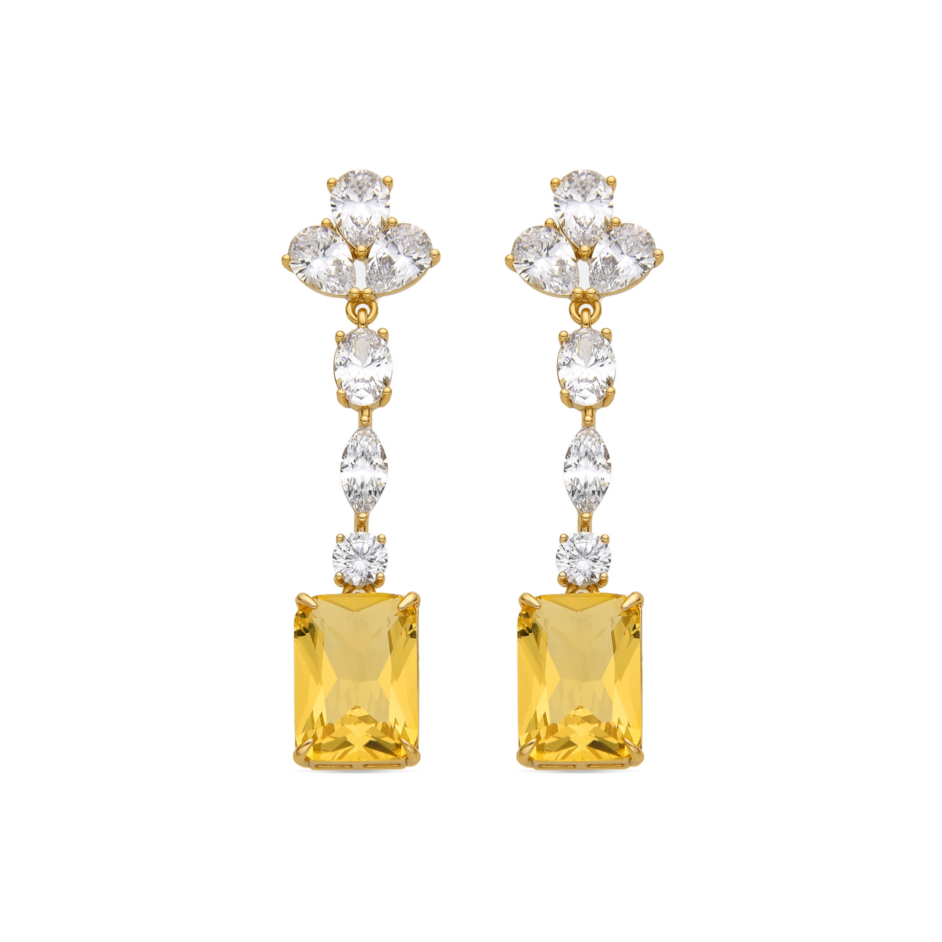 Boucles d'oreilles avec Padparadscha finition or 18k - Phami