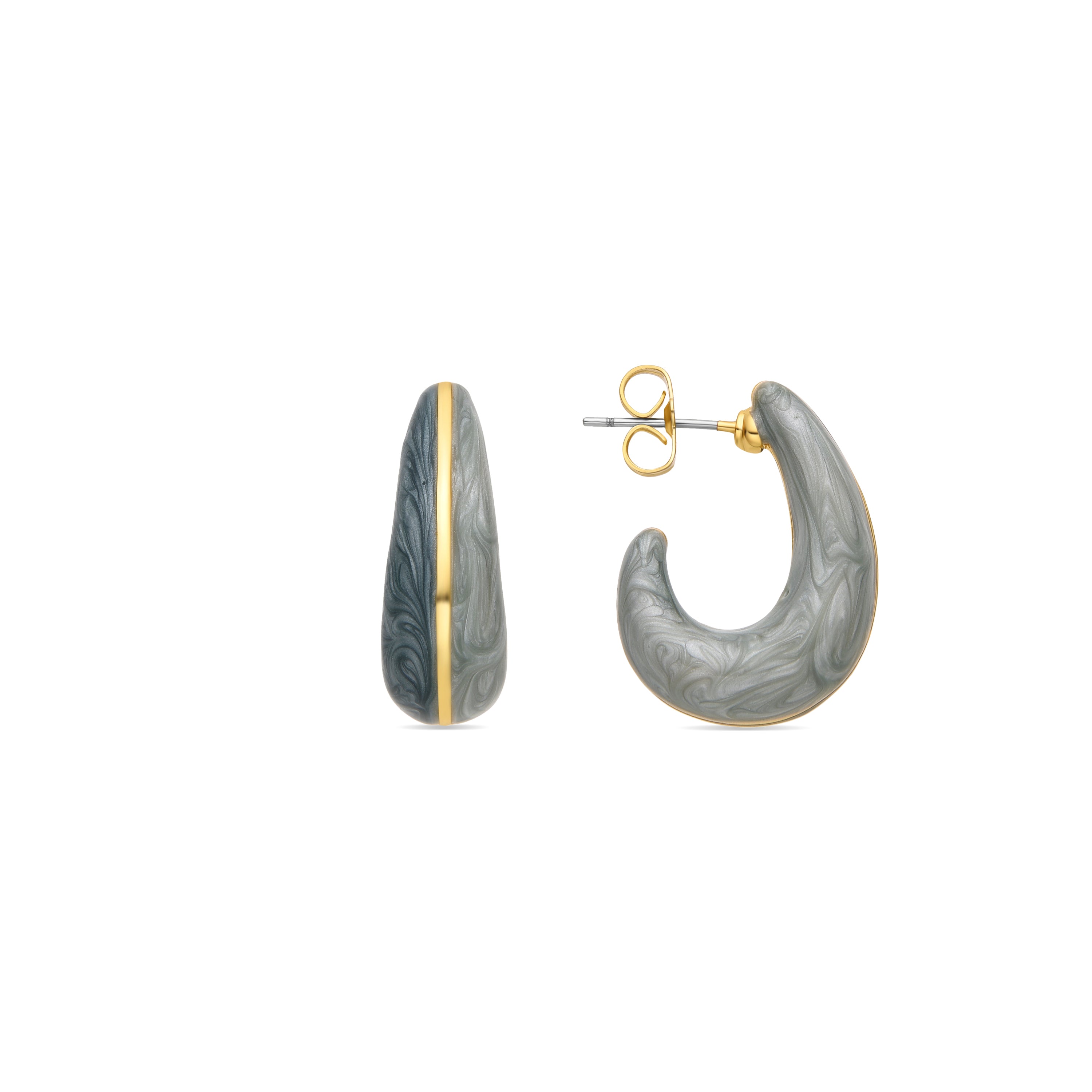 Pendientes con Lacado Azul acabado oro 18k - Kahme