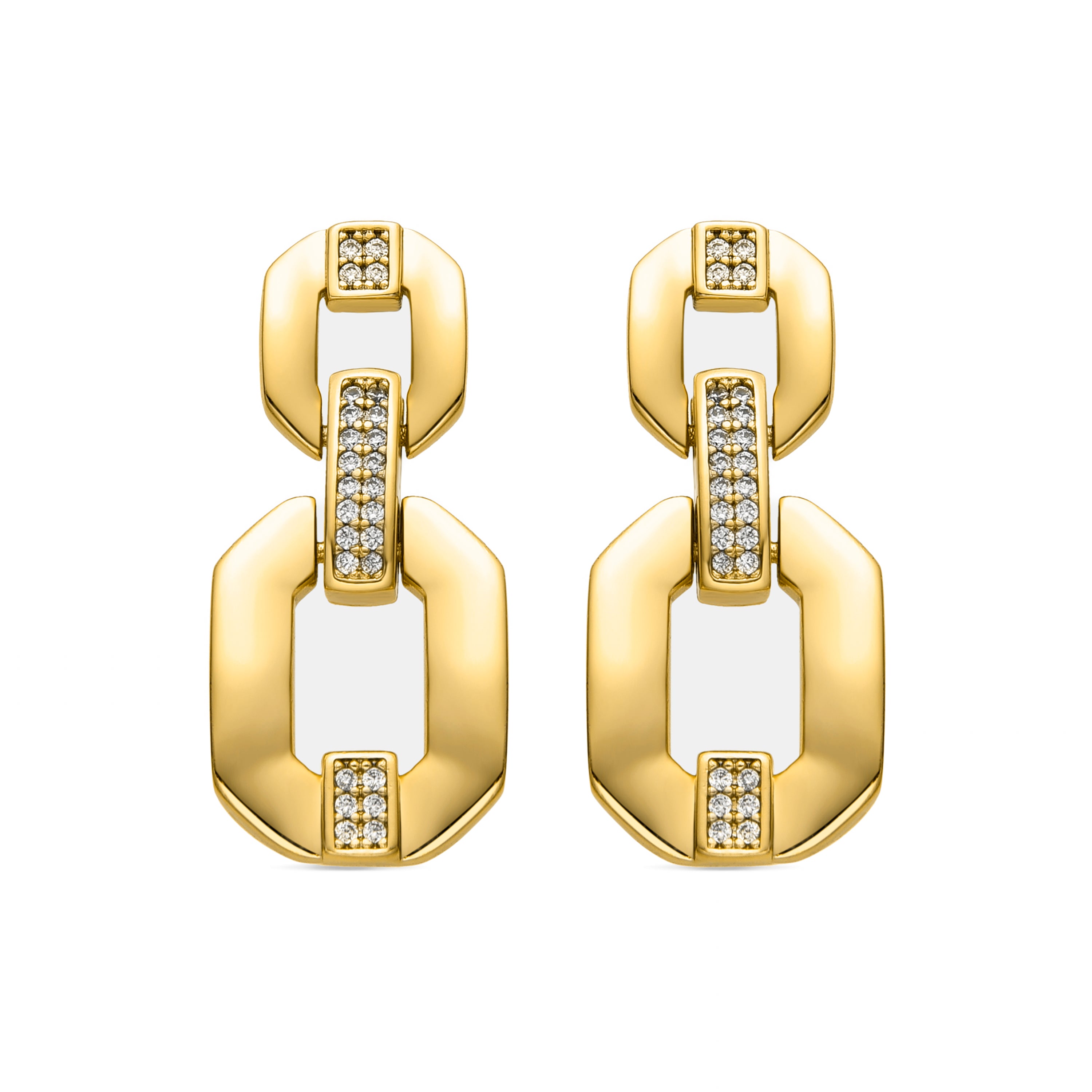 Boucles d'oreilles avec zircon brillant finition or 18k - Wigne