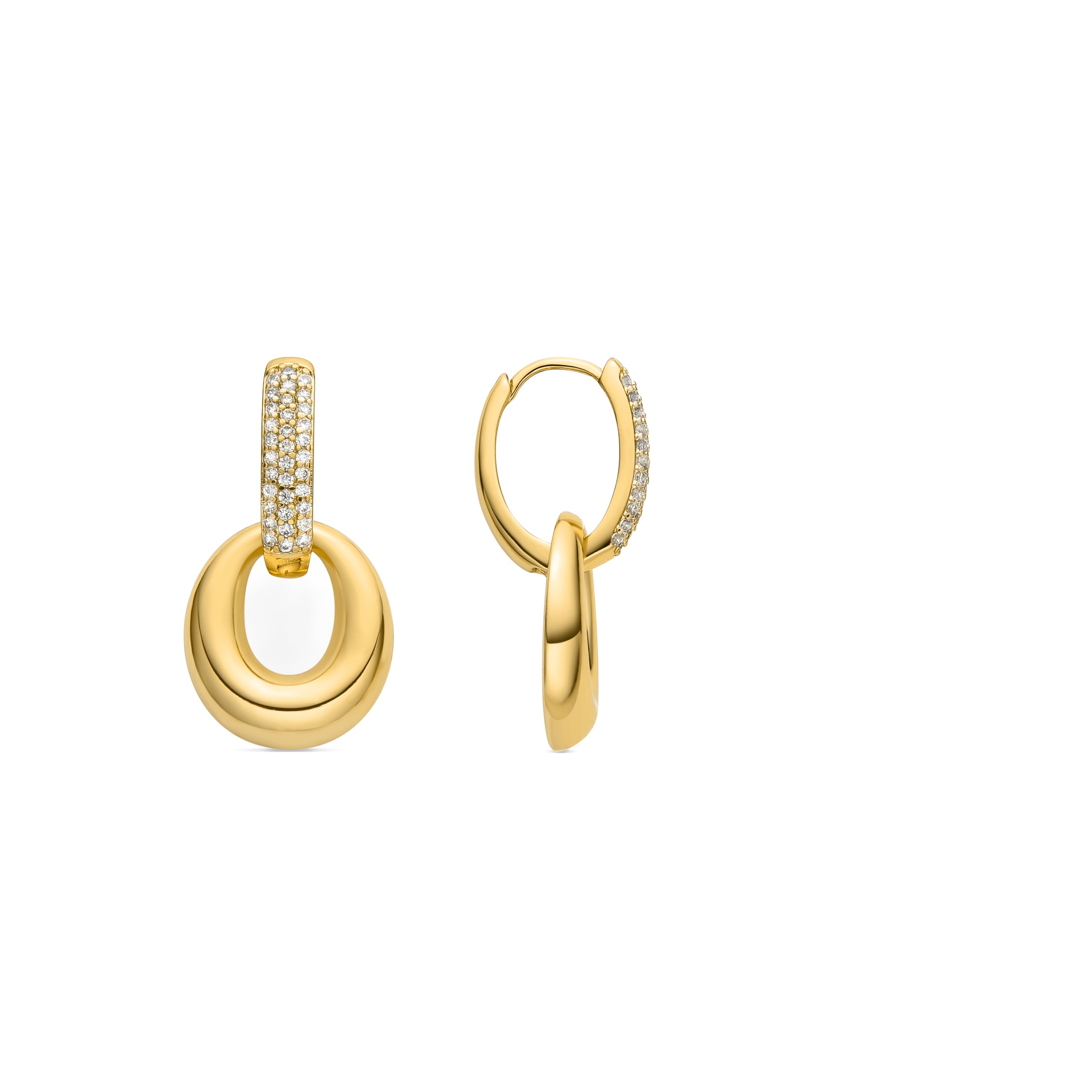 Boucles d'oreilles avec Zircone Brillante finition or 18k - Pakki