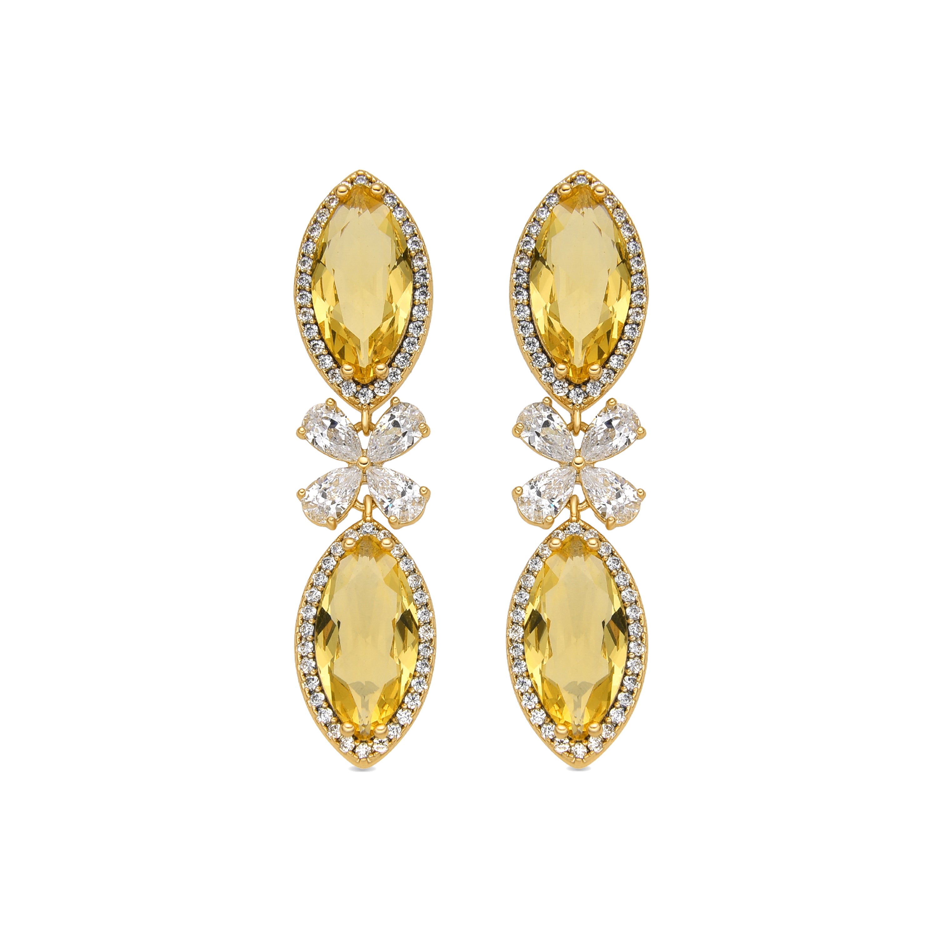 Boucles d'oreilles avec Padparadscha finition or 18k - Dimeo