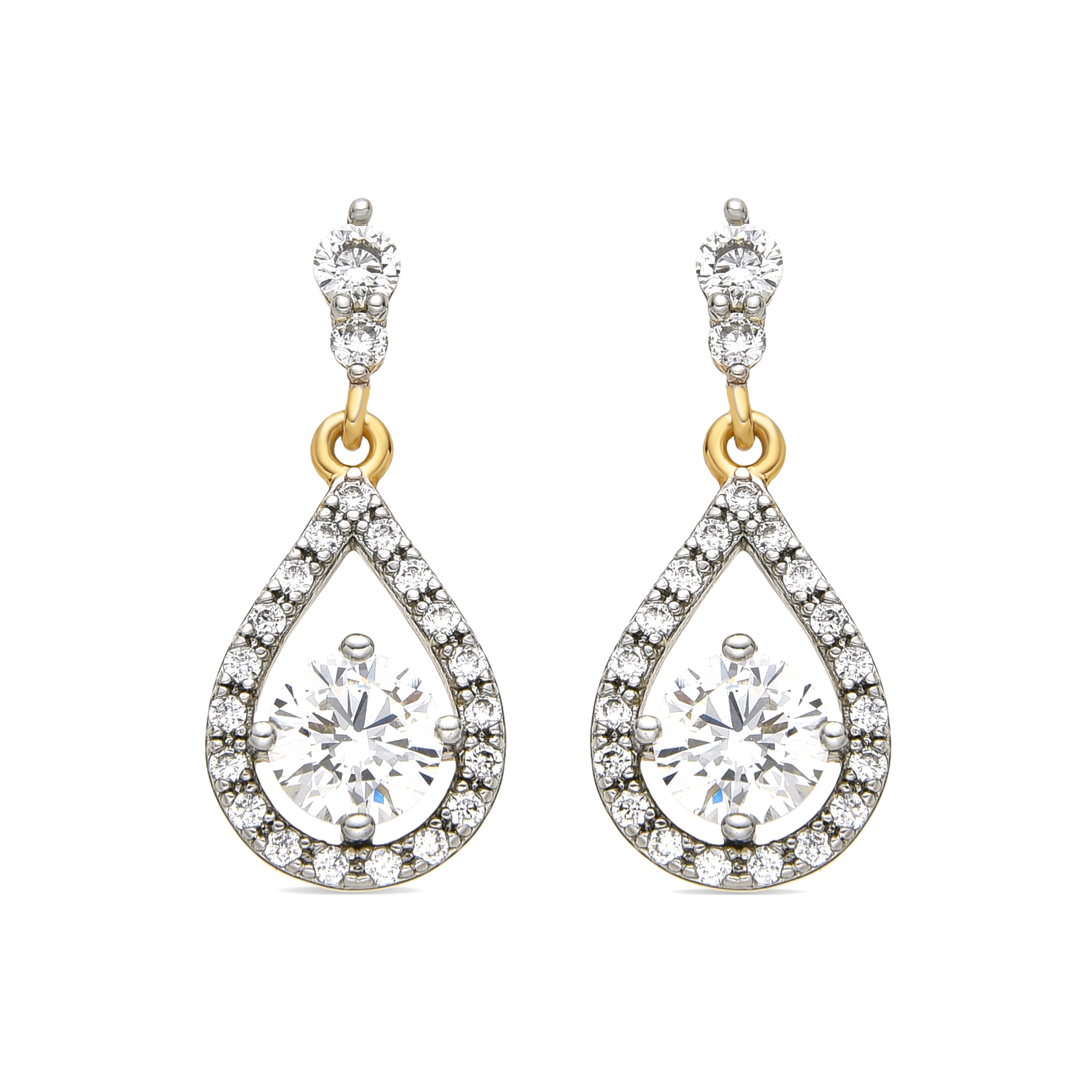 Boucles d'oreilles avec Zircone Brillante finition or 18k - Lessia