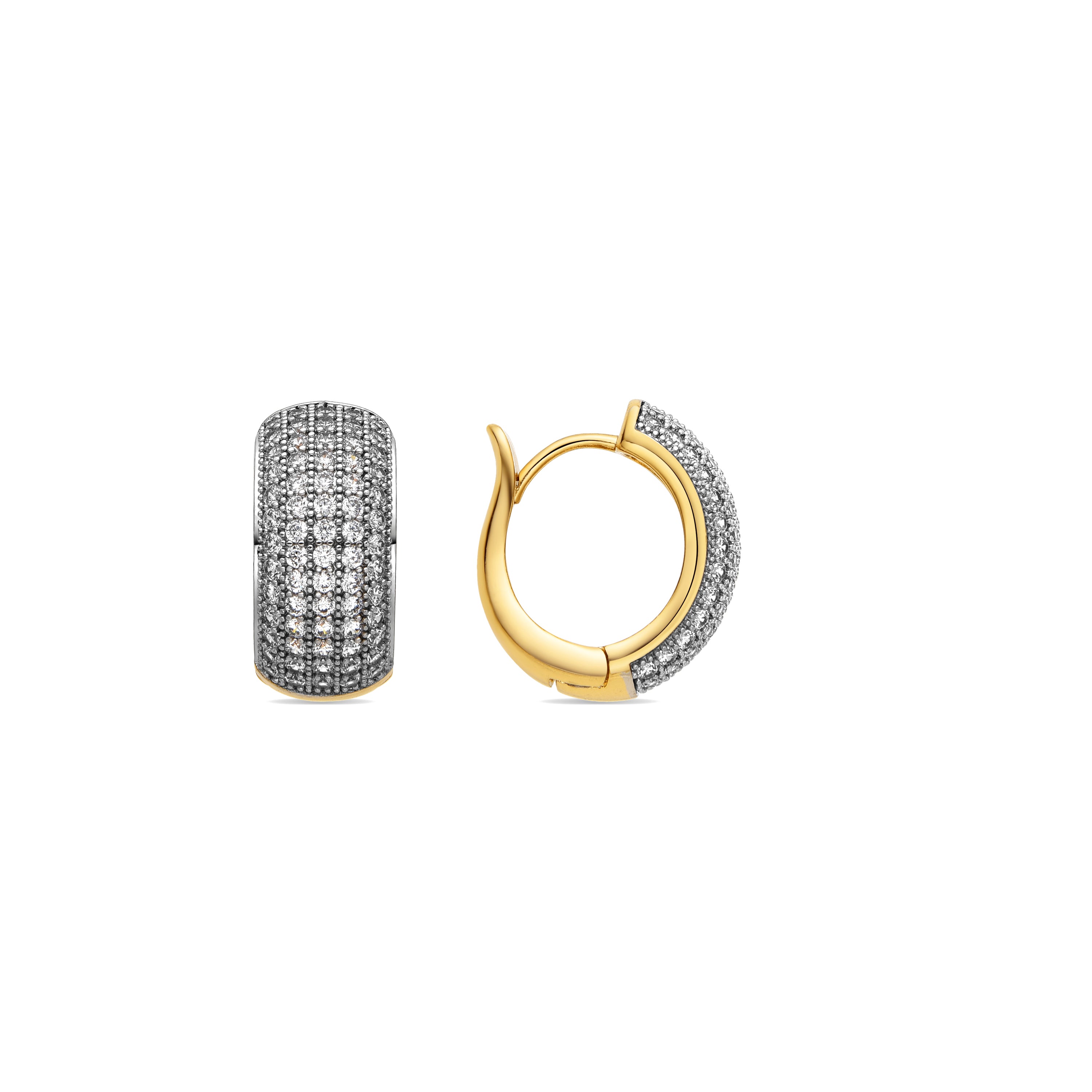 Boucles d'oreilles avec Zircon brillant finition or 18k - Plik