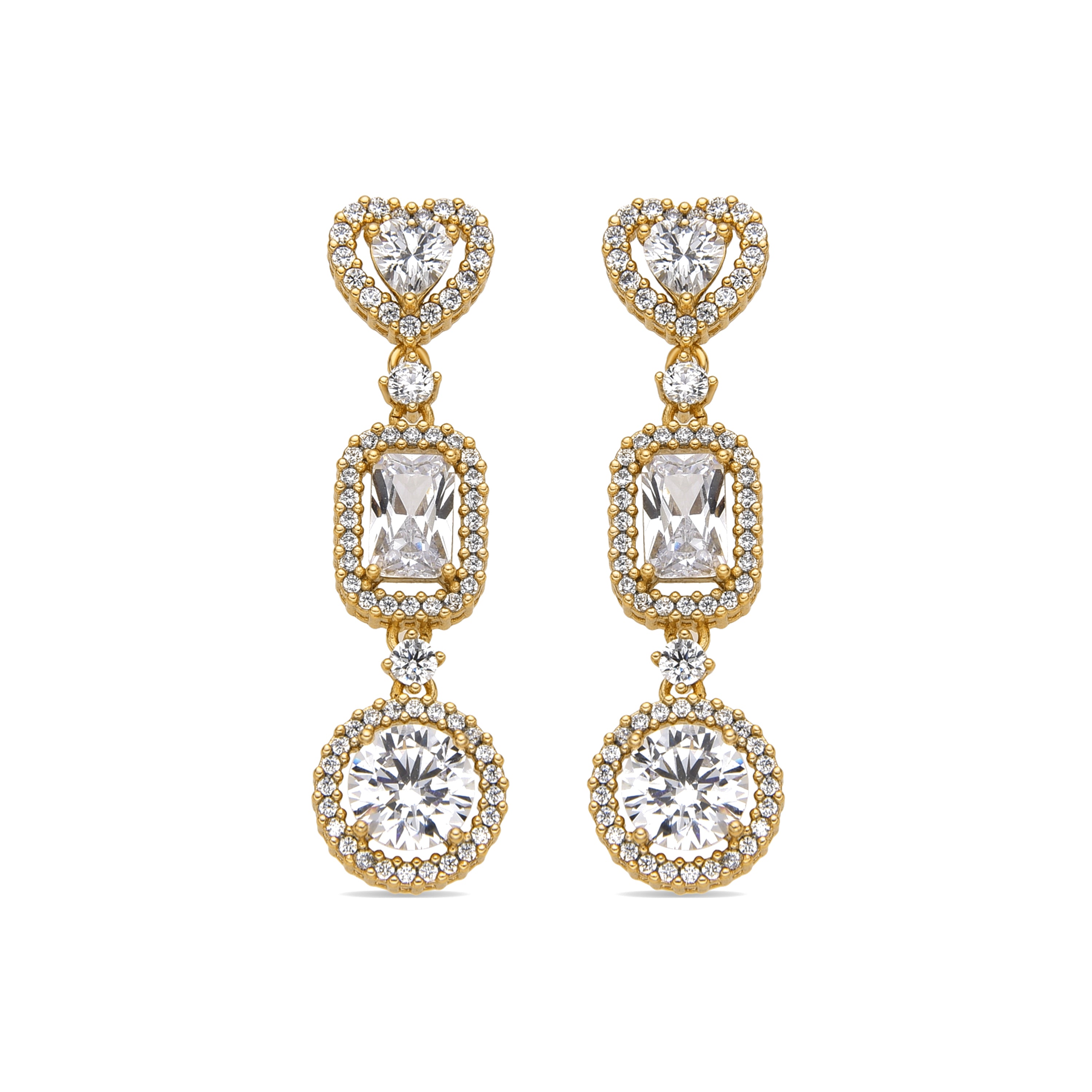 Boucles d'oreilles avec Zircone Brillante finition or 18k - Tedan