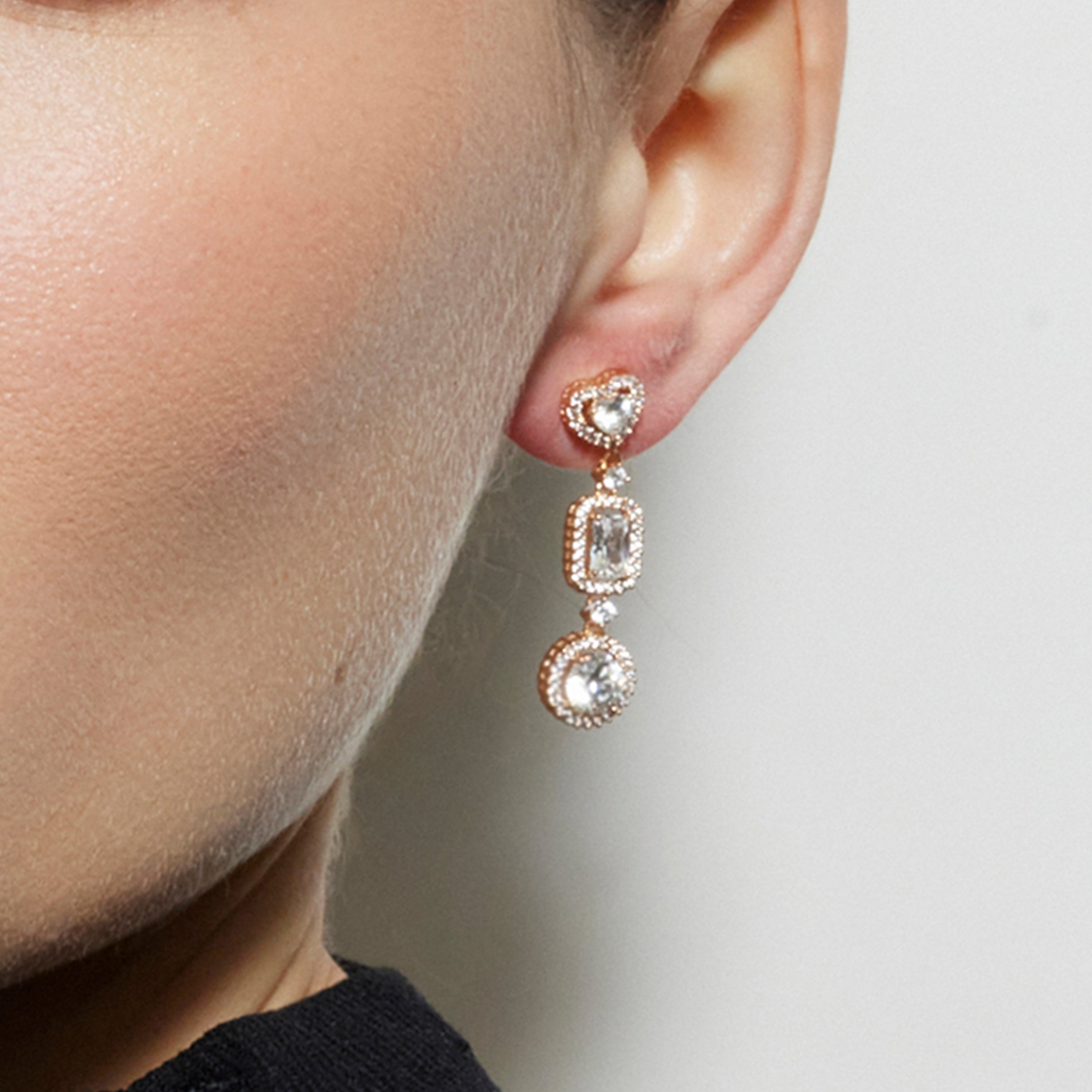 Boucles d'oreilles avec Zircone Brillante finition or 18k - Tedan