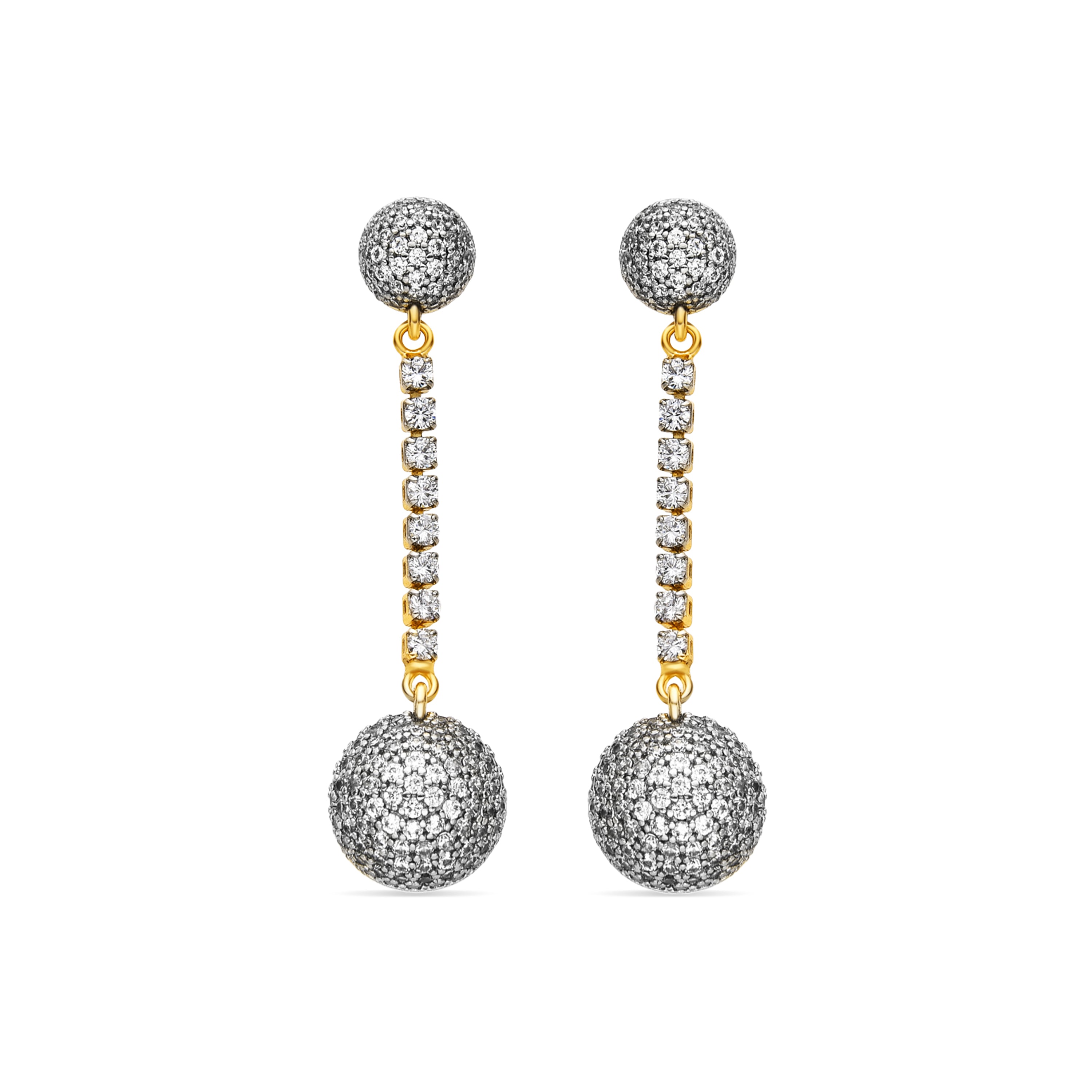 Earrings with brilliant zirconia, 18k gold finish - Elib