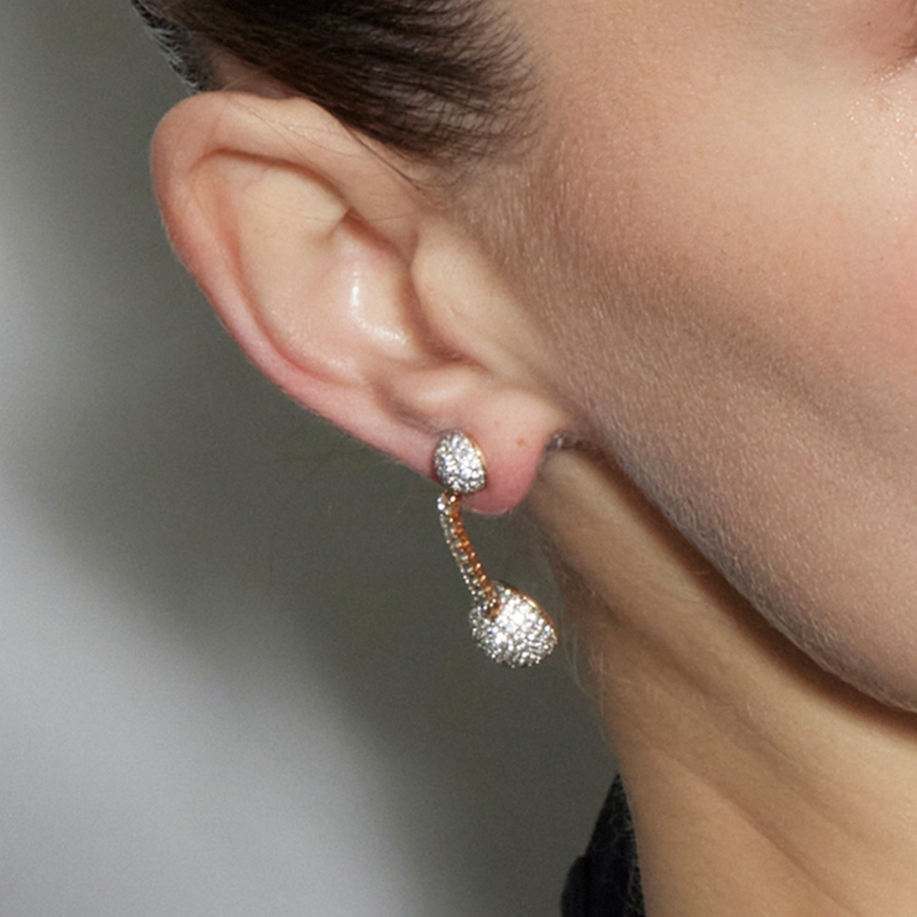 Earrings with brilliant zirconia, 18k gold finish - Elib
