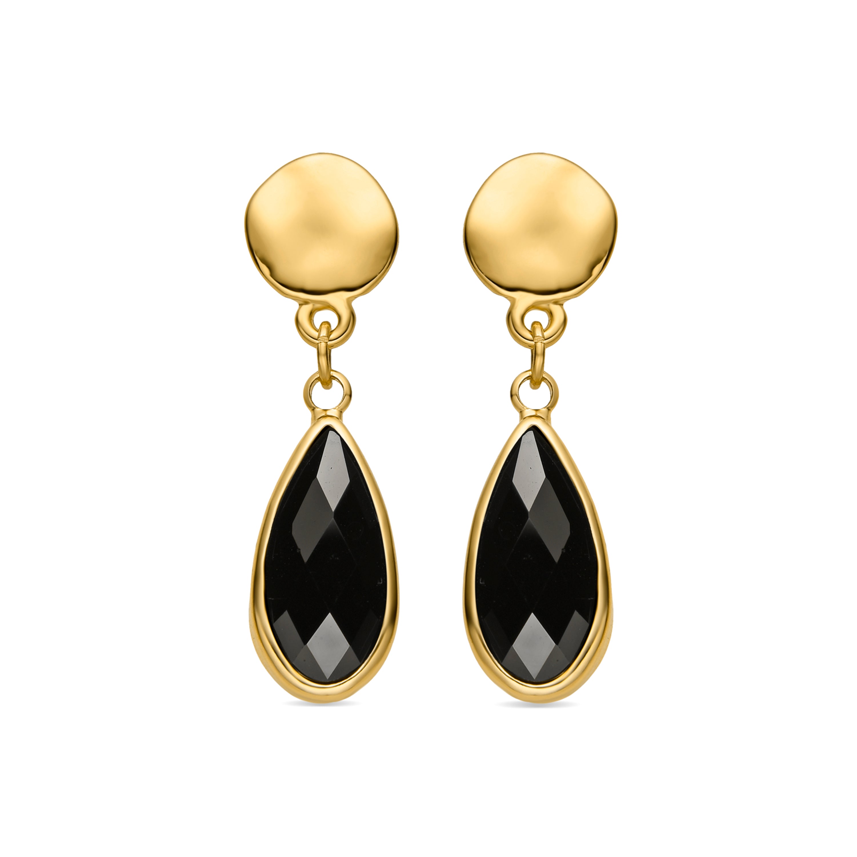 Pendientes con Resina Negra acabado oro 18k - Nyste