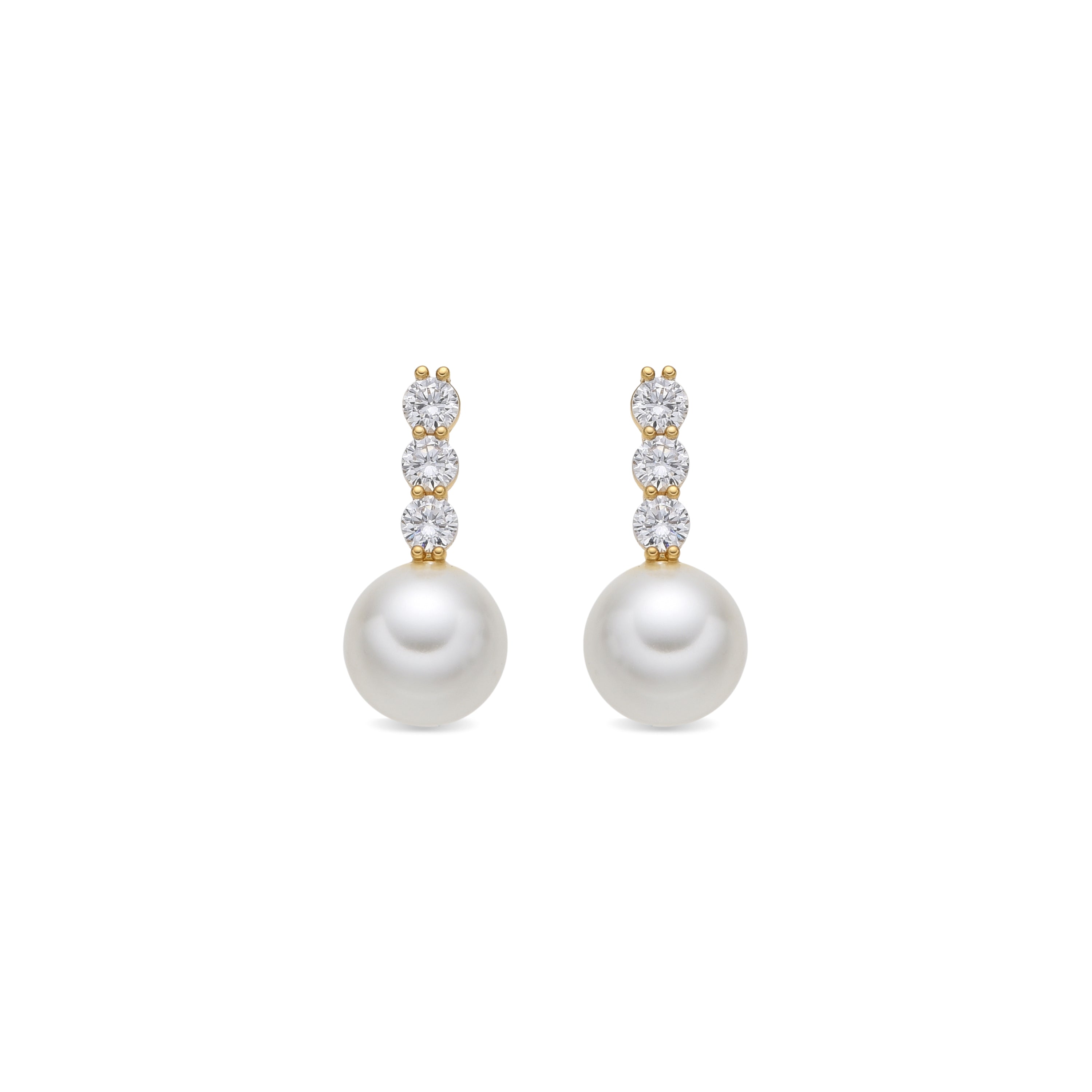 Ohrringe mit 18k Gelbgold-Finish und weiße Perle - Anu