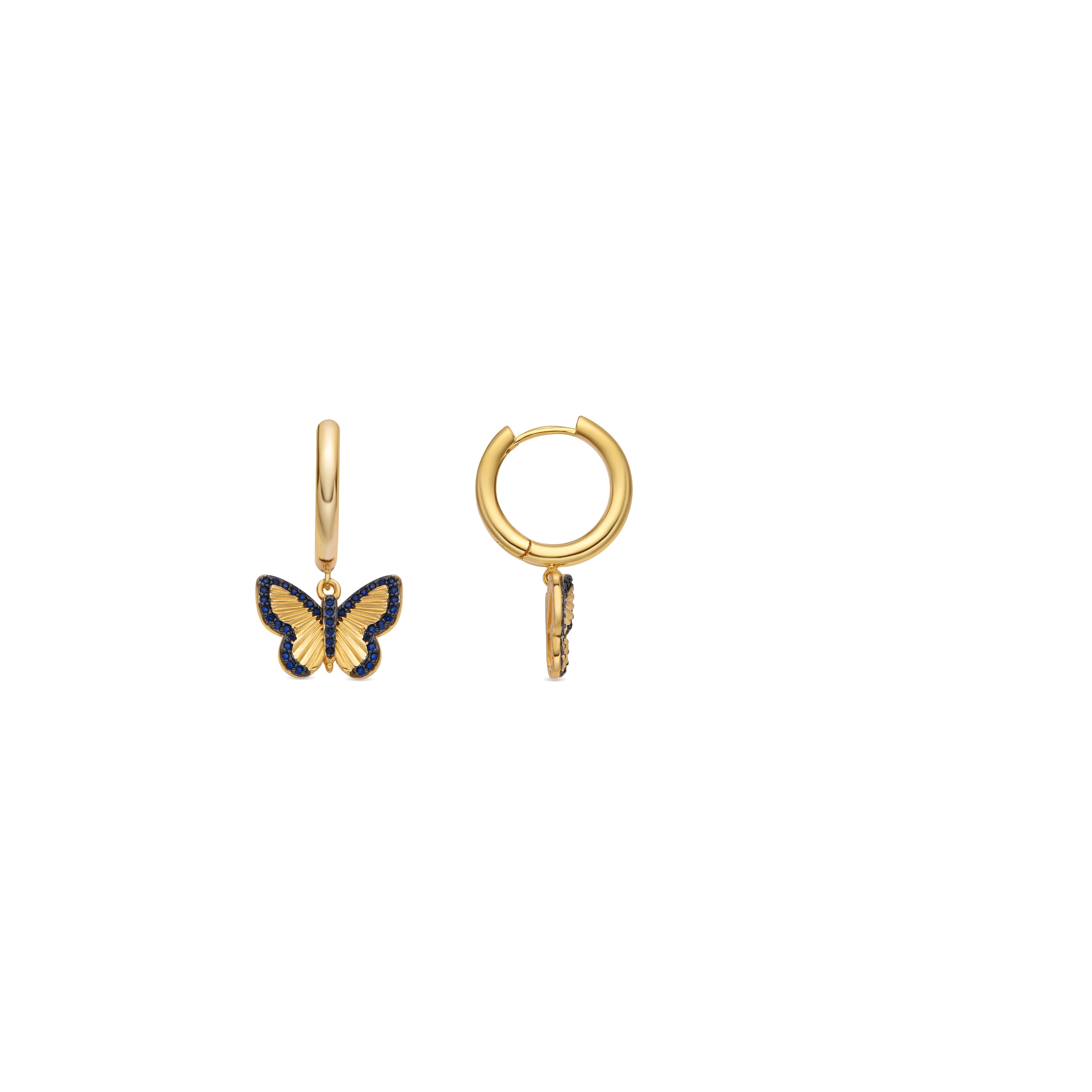Pendientes con Circonita Zafiro acabado oro 18k - Arru
