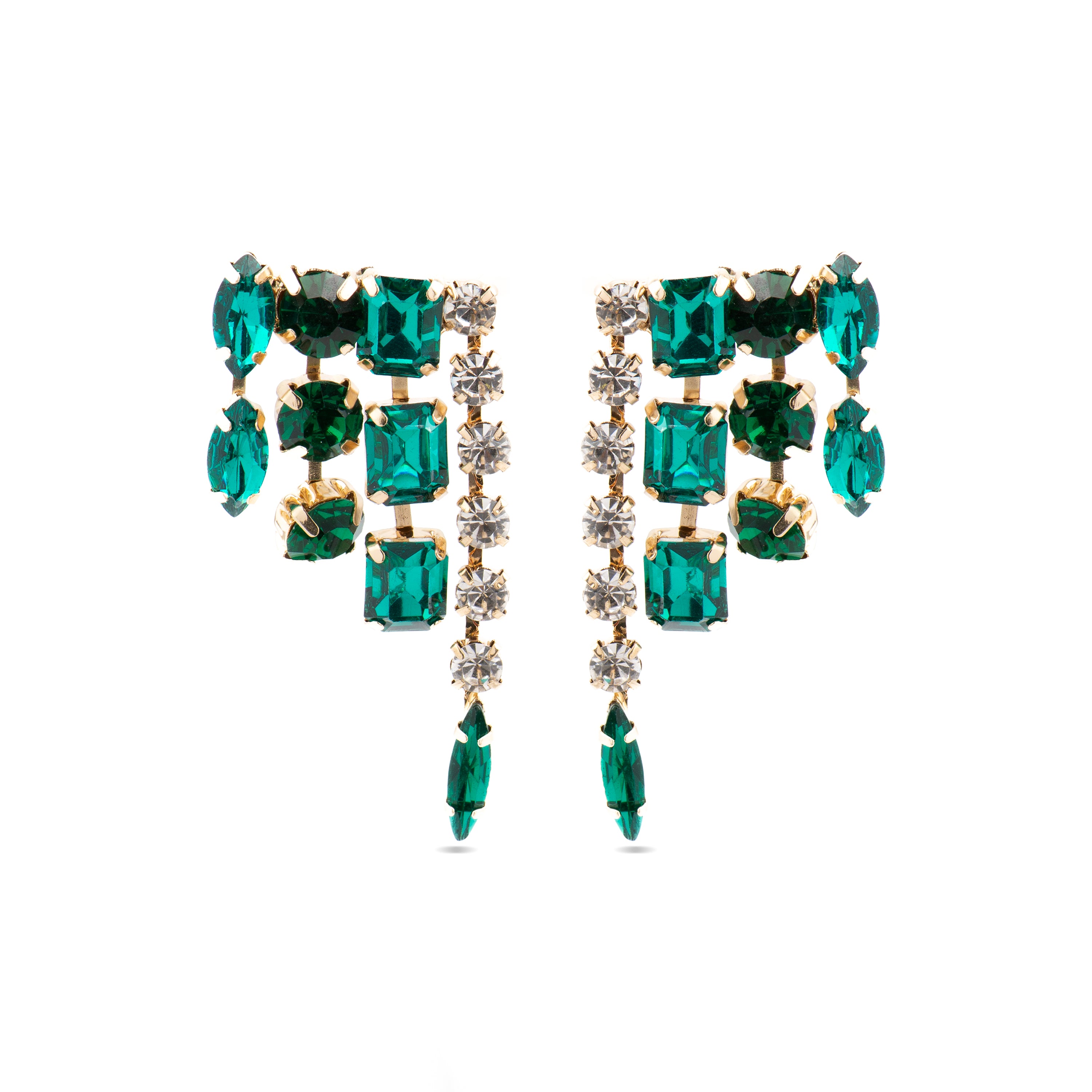Pendientes con Cristal Multicolor acabado oro 18k - Ordfi