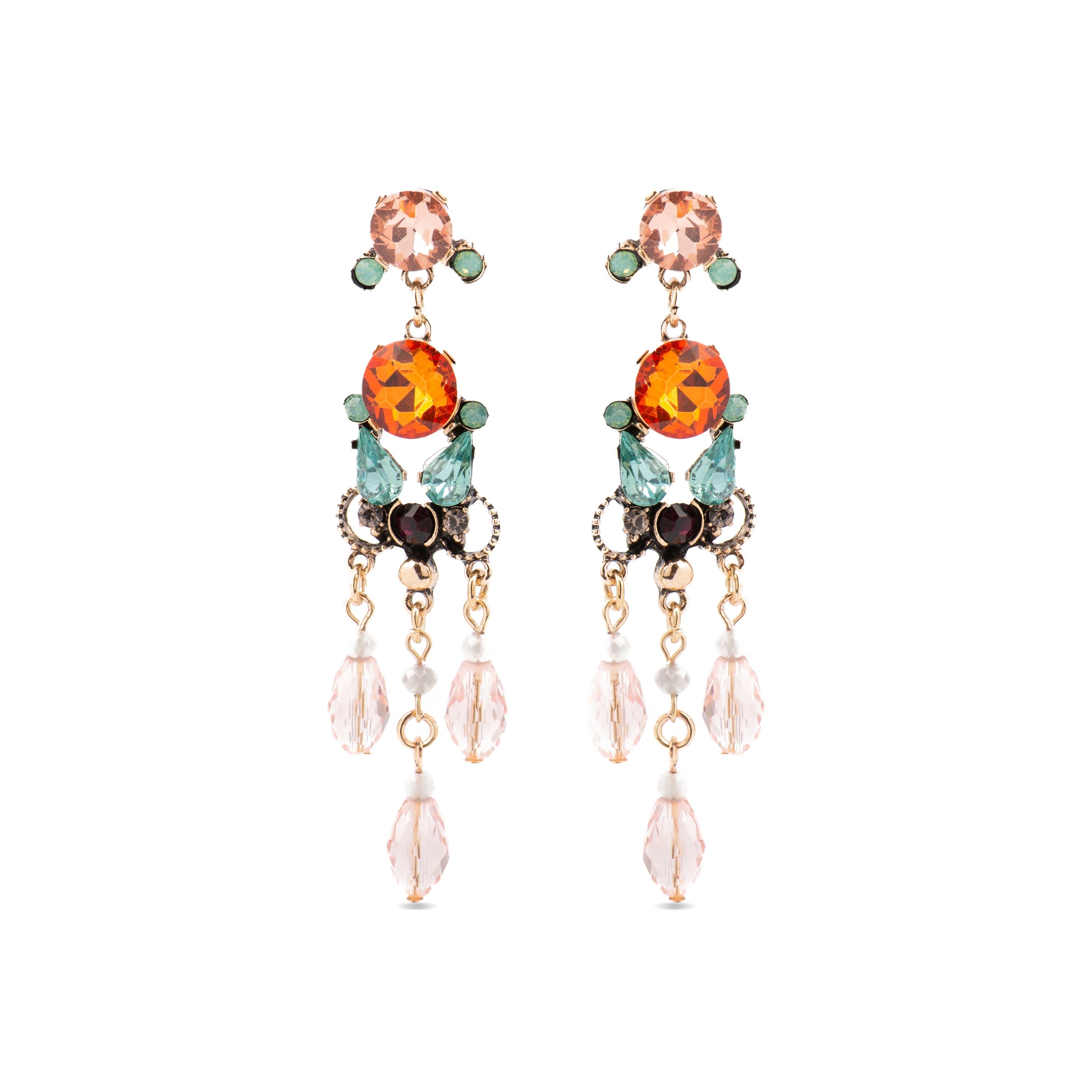 Pendientes con Cristal Multicolor acabado oro 18k - Mormus