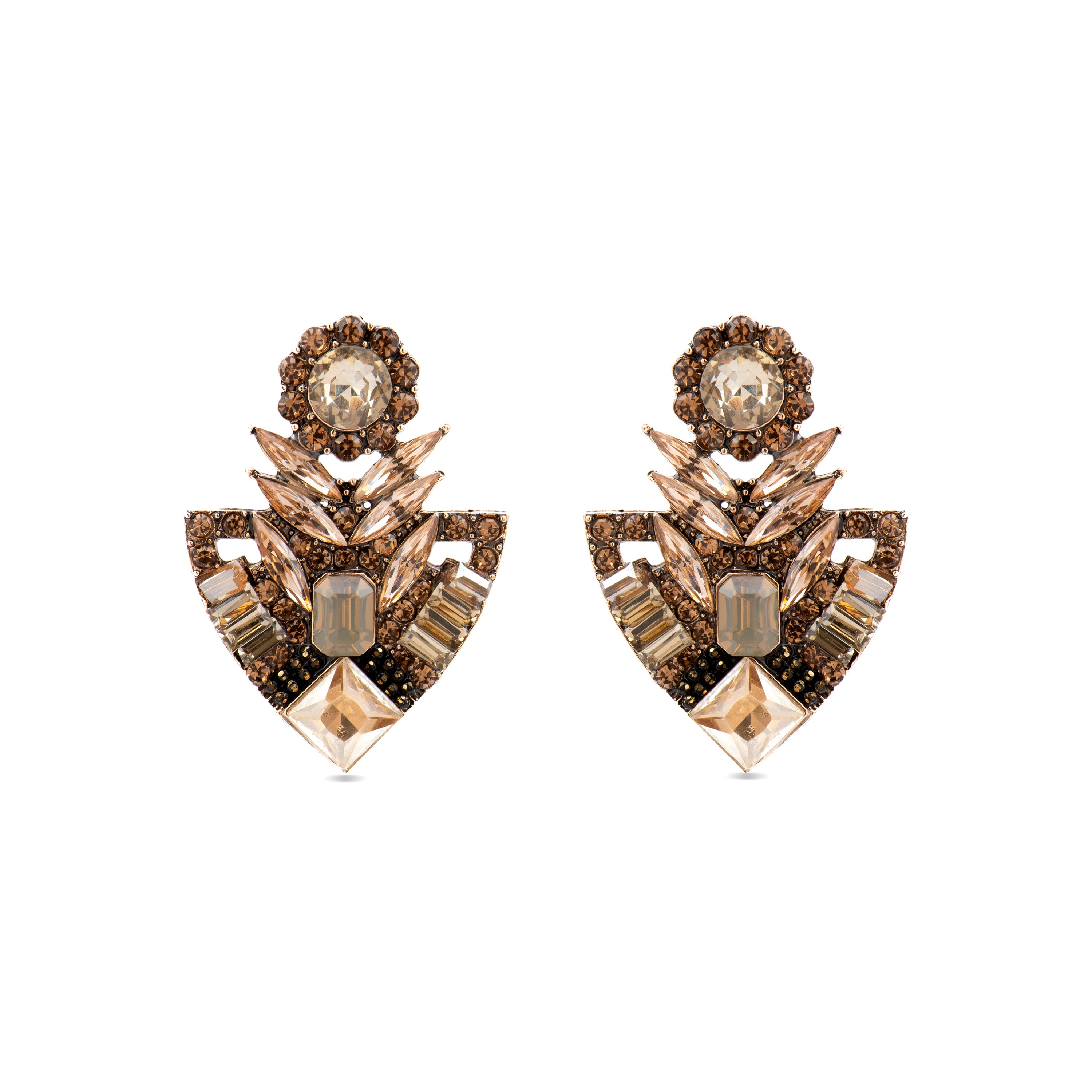 Pendientes con Cristal Multicolor acabado oro 18k - Gothka