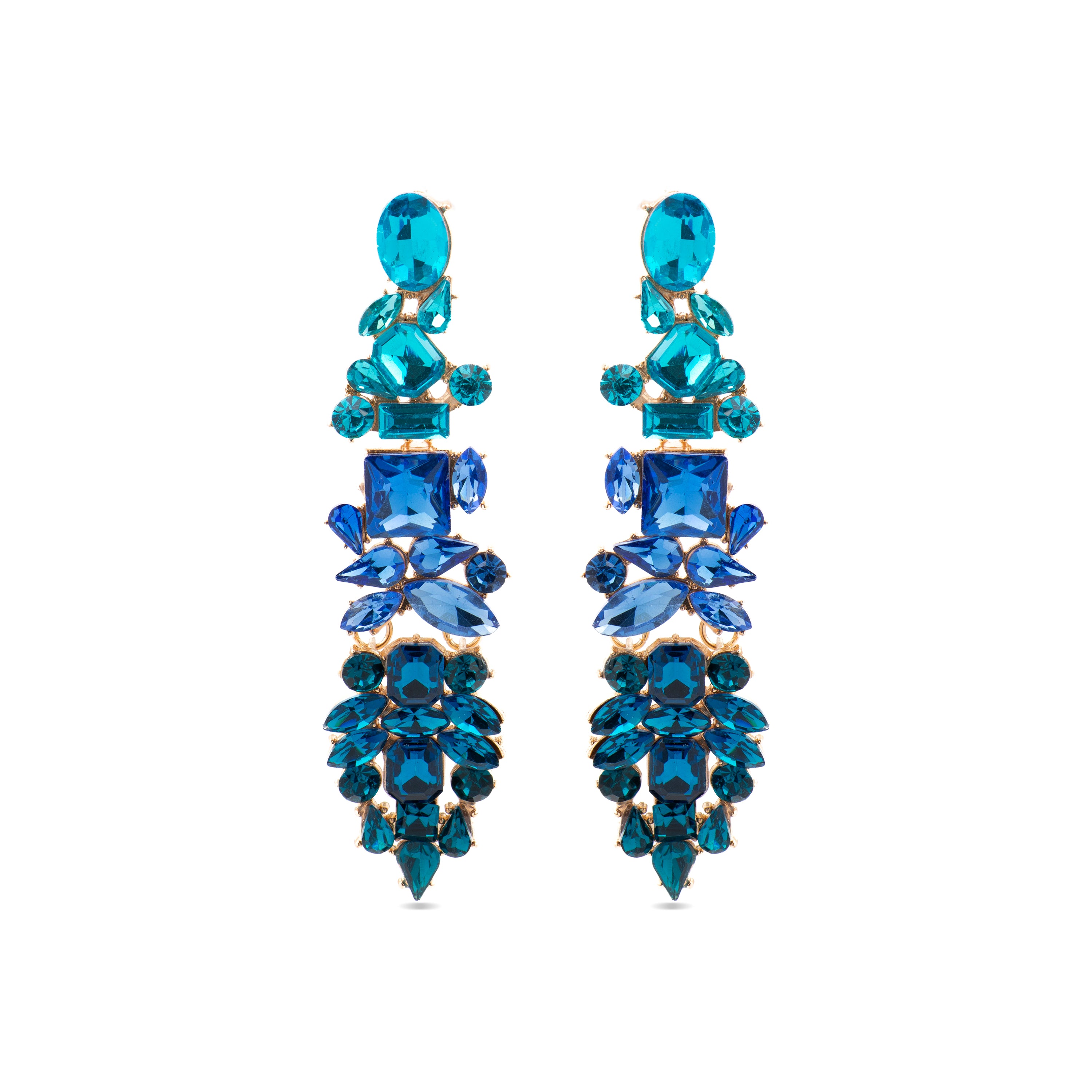 Pendientes con Cristal Multicolor acabado oro 18k - Karaf