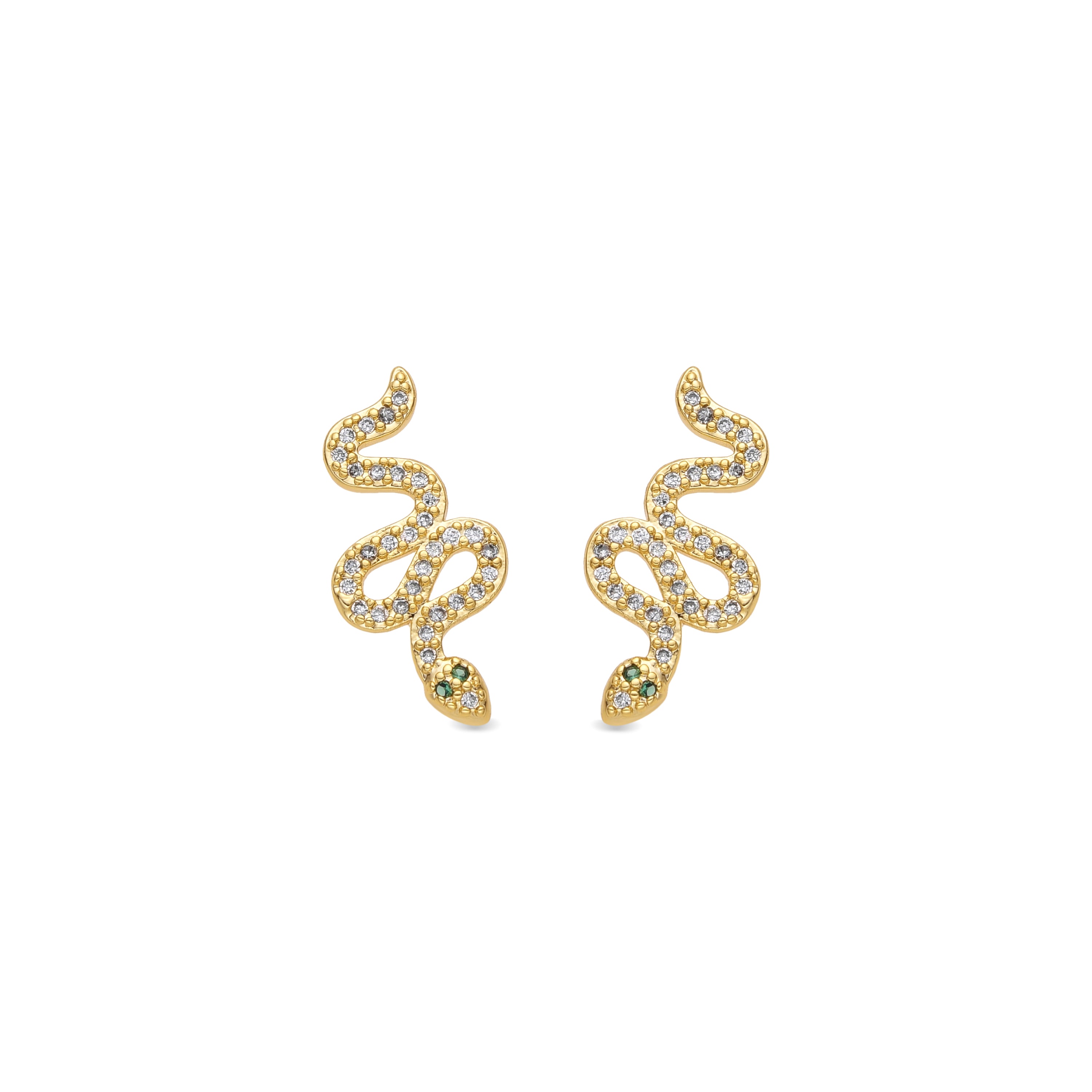 Boucles d'oreilles finition or jaune 18k et Zircone brillante - Norra