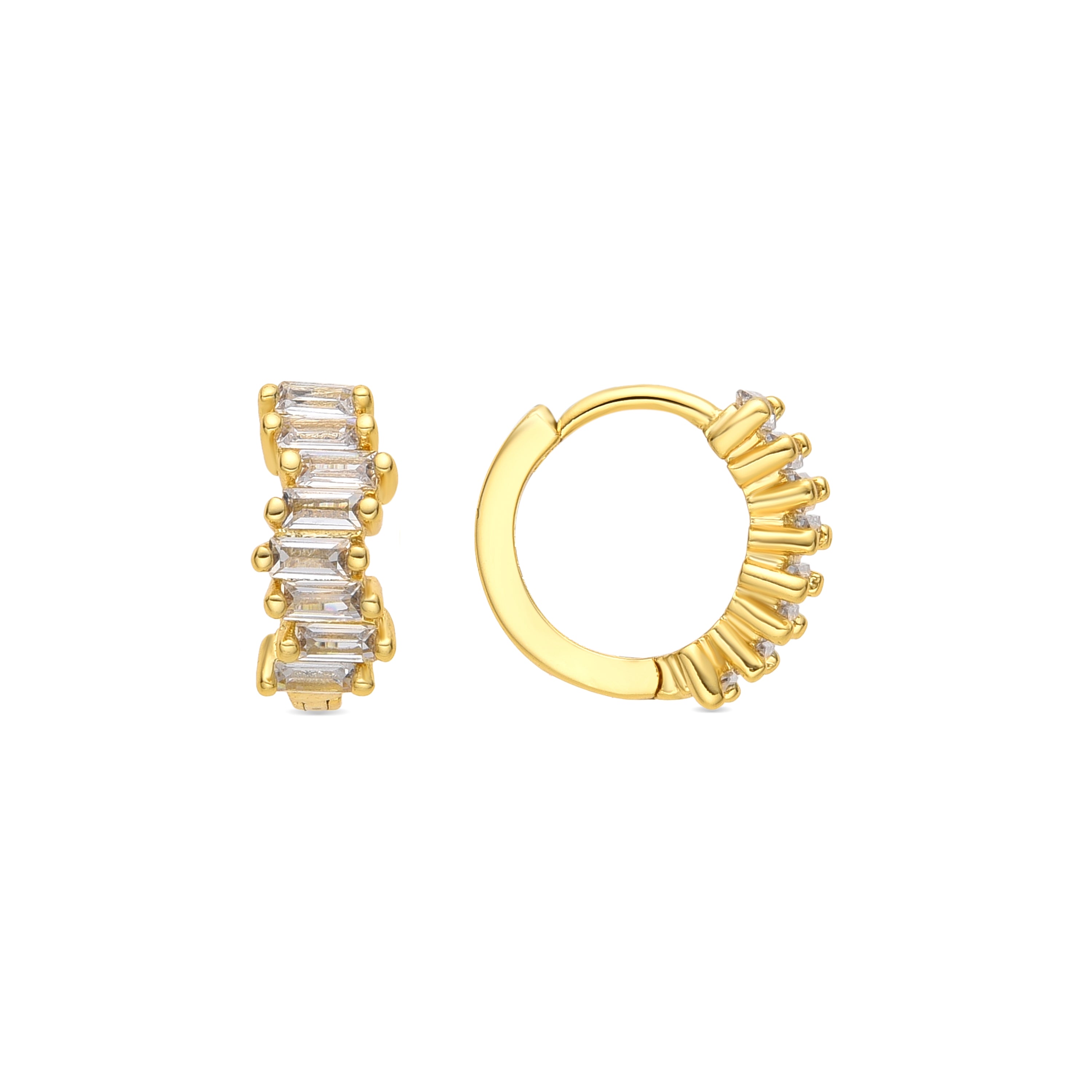 Ohrringe mit 18k Gelbgold-Finish und Brillanter Zirkonia - Miokel