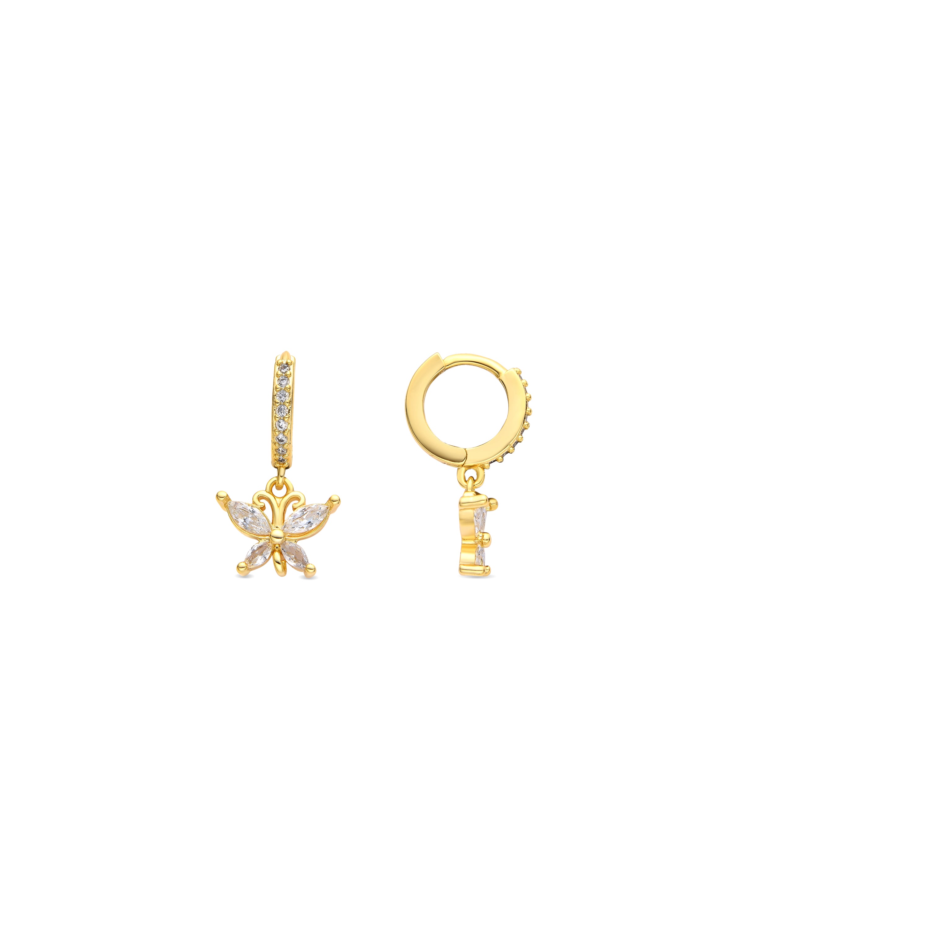 Ohrringe mit 18k Gelbgold-Finish und Brillanter Zirkonia - Zare