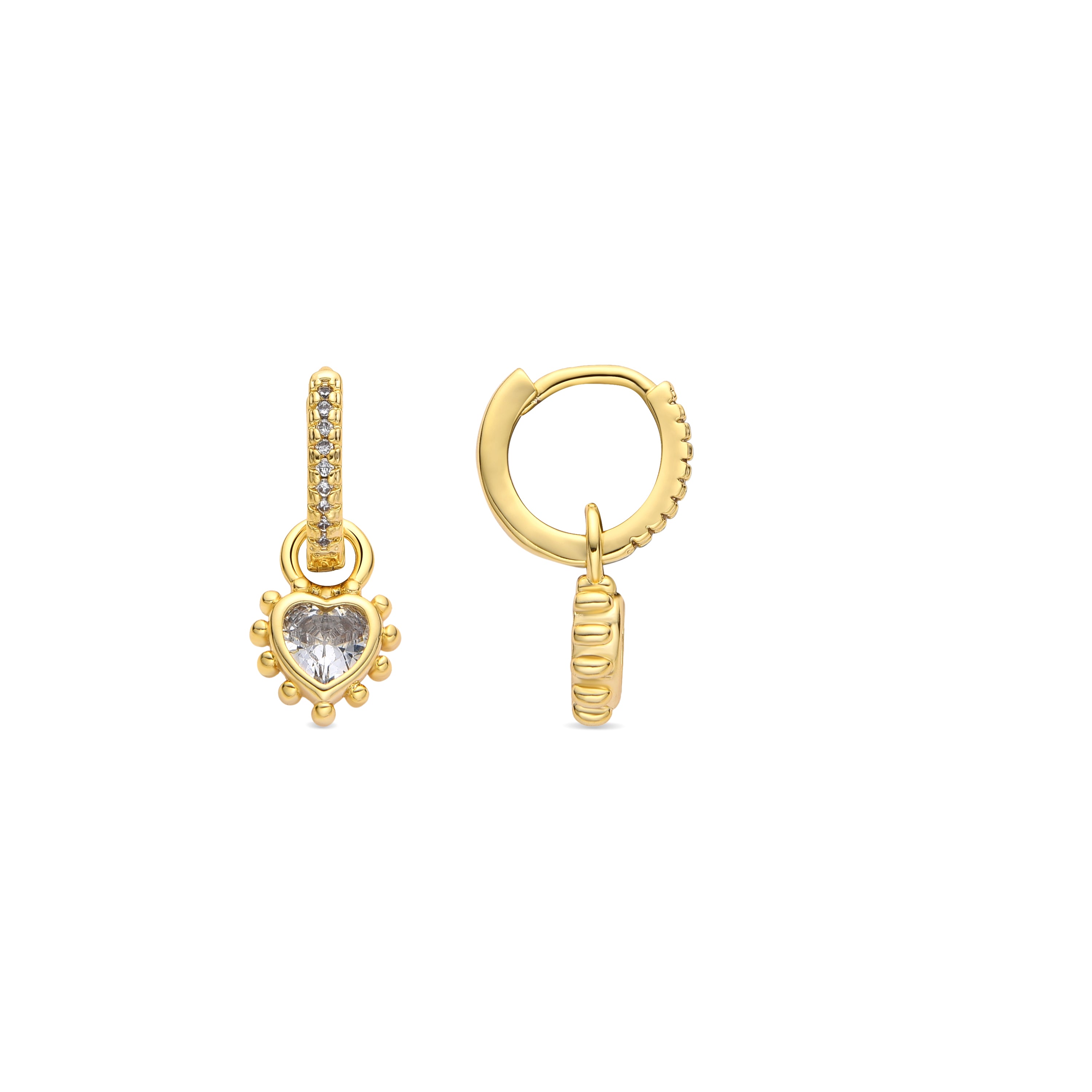 Boucles d'oreilles finition or jaune 18k et Zircone brillante - Lyhan