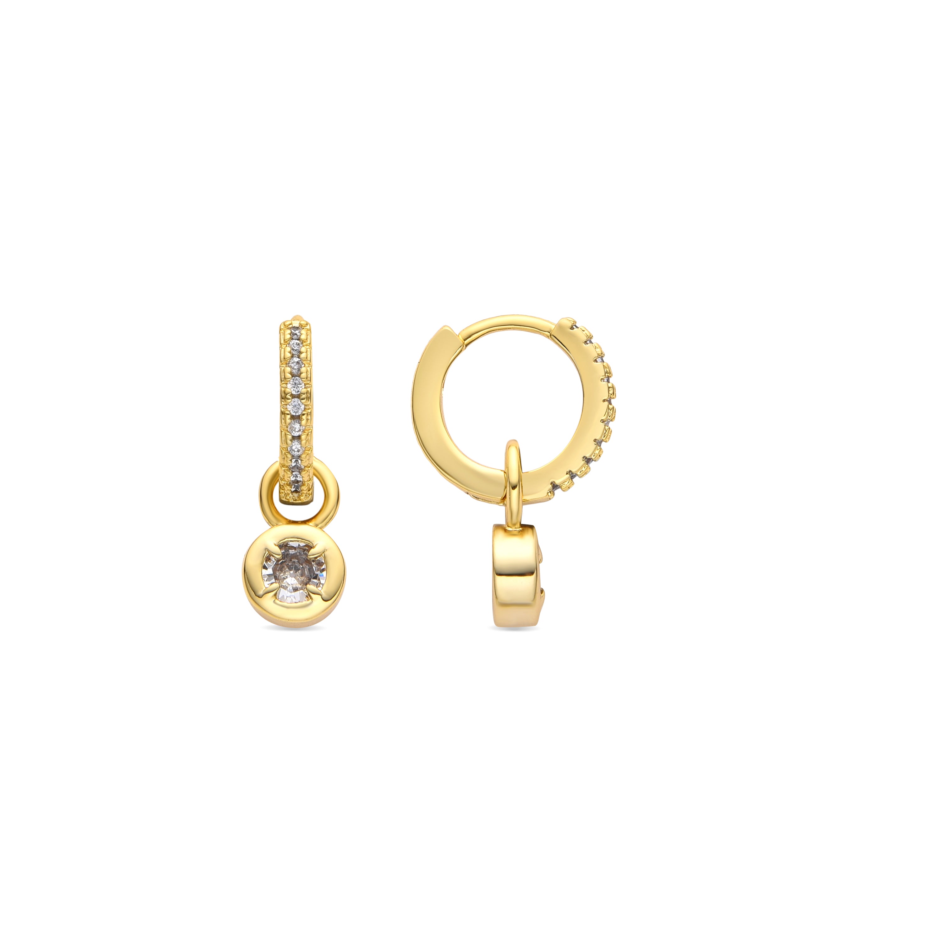 Ohrringe mit 18k Gelbgold-Finish und Brillanter Zirkonia - Yacoss