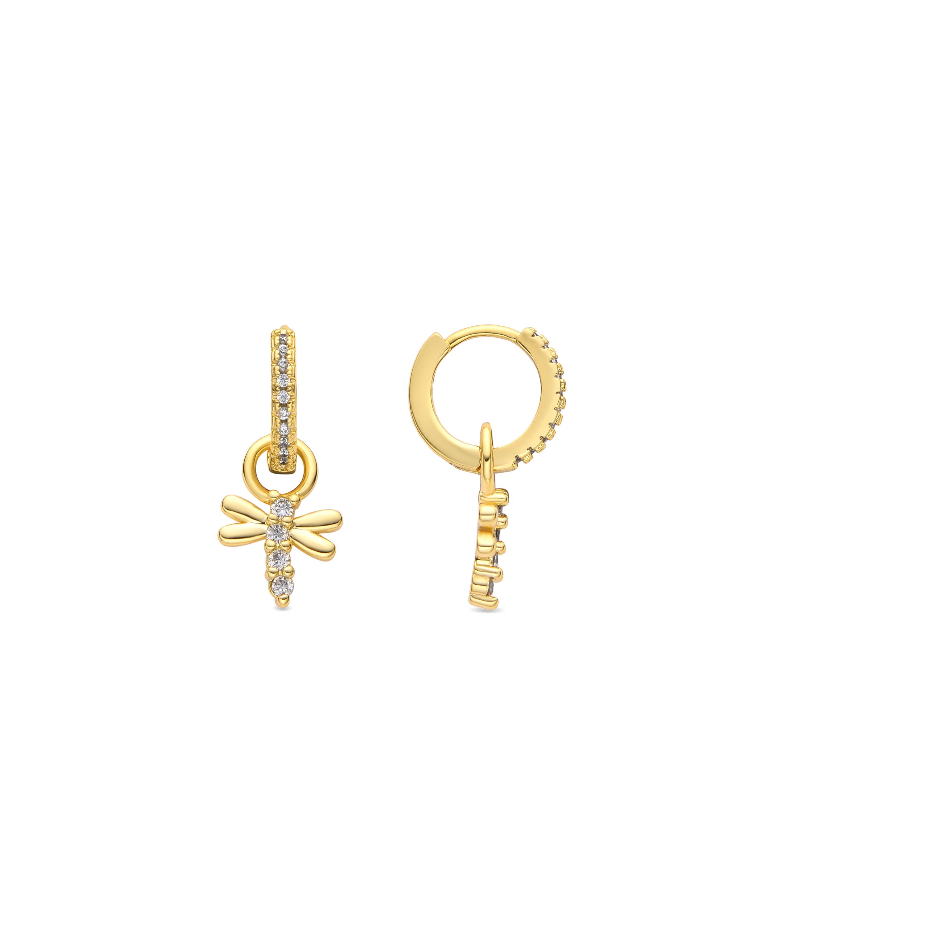 Ohrringe mit 18k Gelbgold-Finish und Brillanten Zirkonia - Jukel