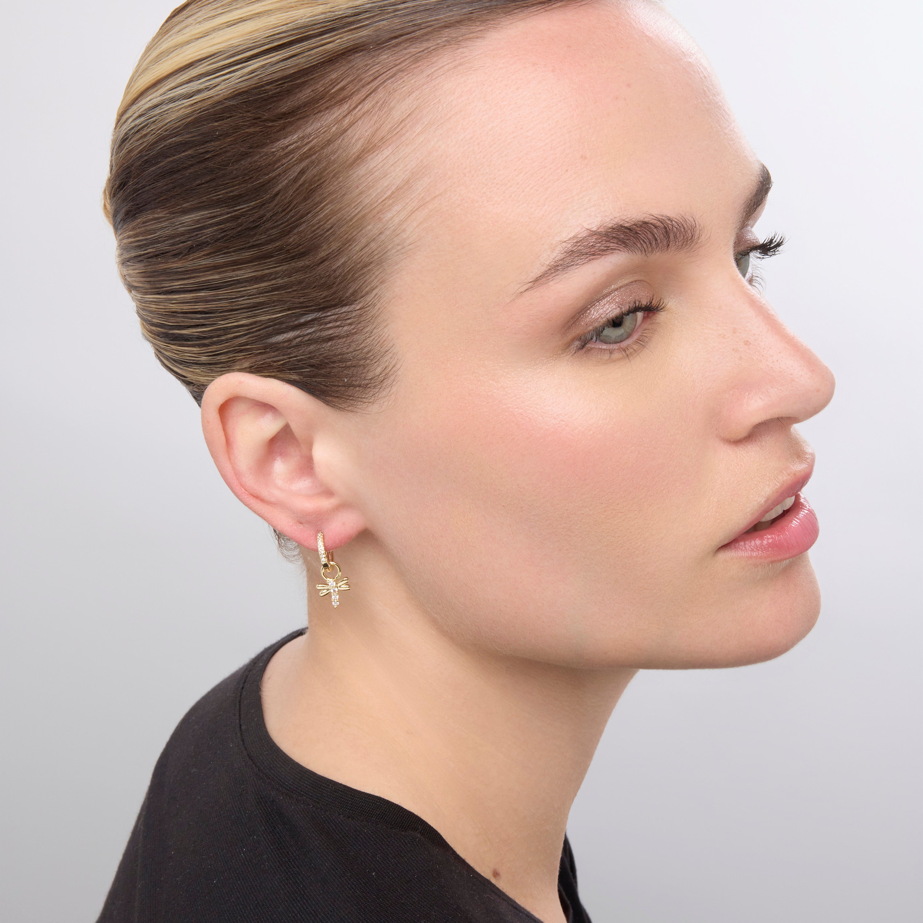 Ohrringe mit 18k Gelbgold-Finish und Brillanten Zirkonia - Jukel
