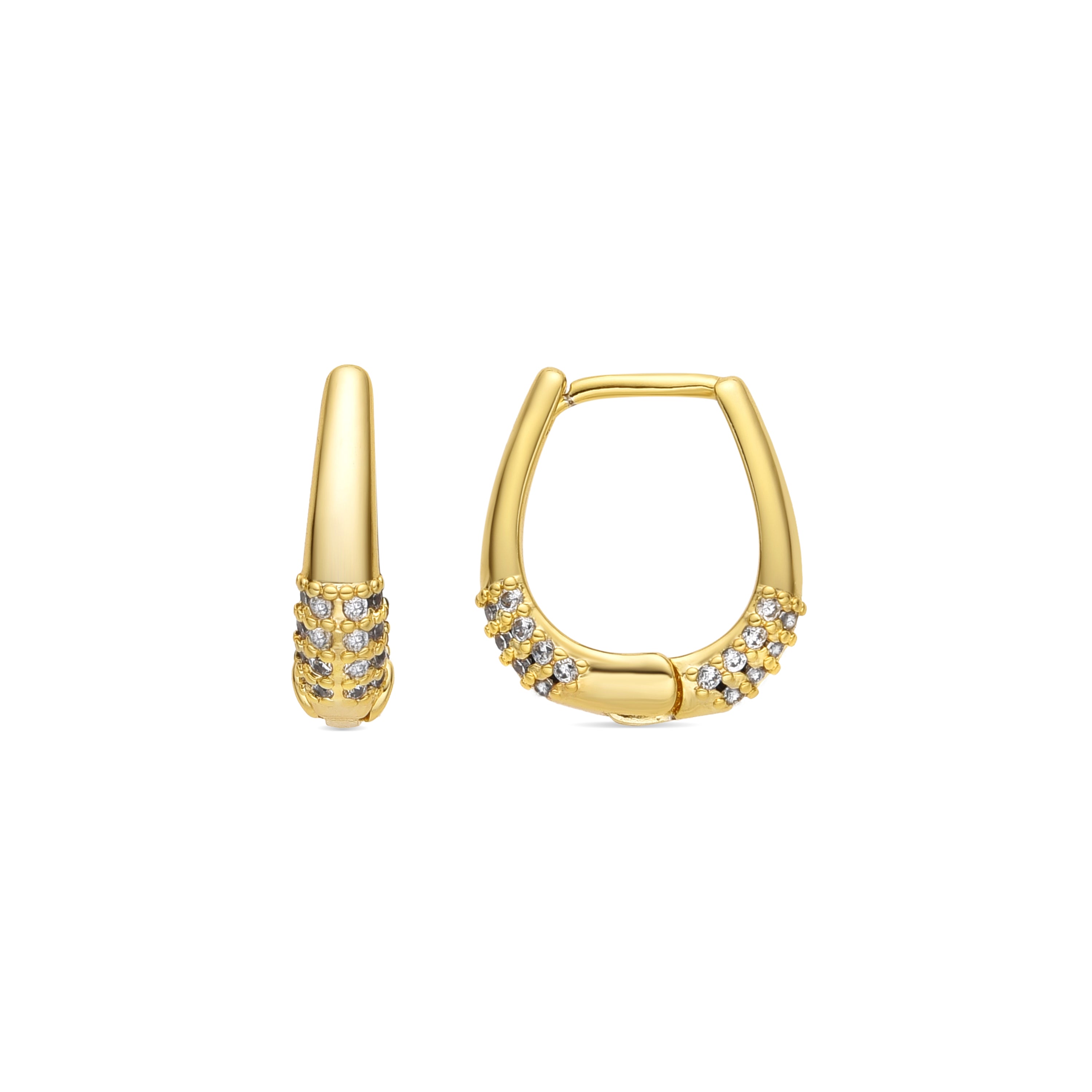 Ohrringe mit 18k Gelbgold-Finish und funkelndem Zirkonia - Redi