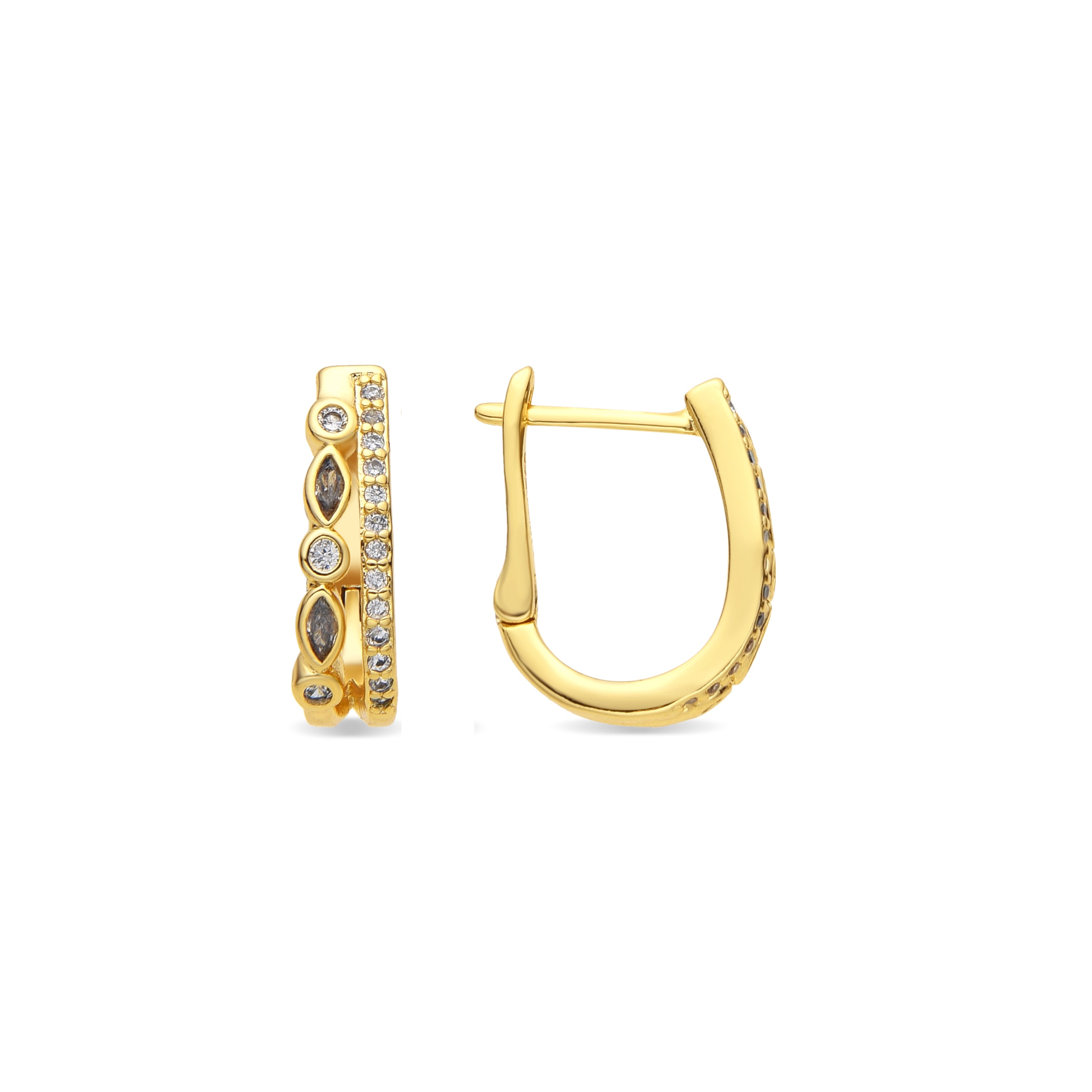 Ohrringe mit 18k Gelbgold-Finish und Brillanter Zirkonia - Hyco