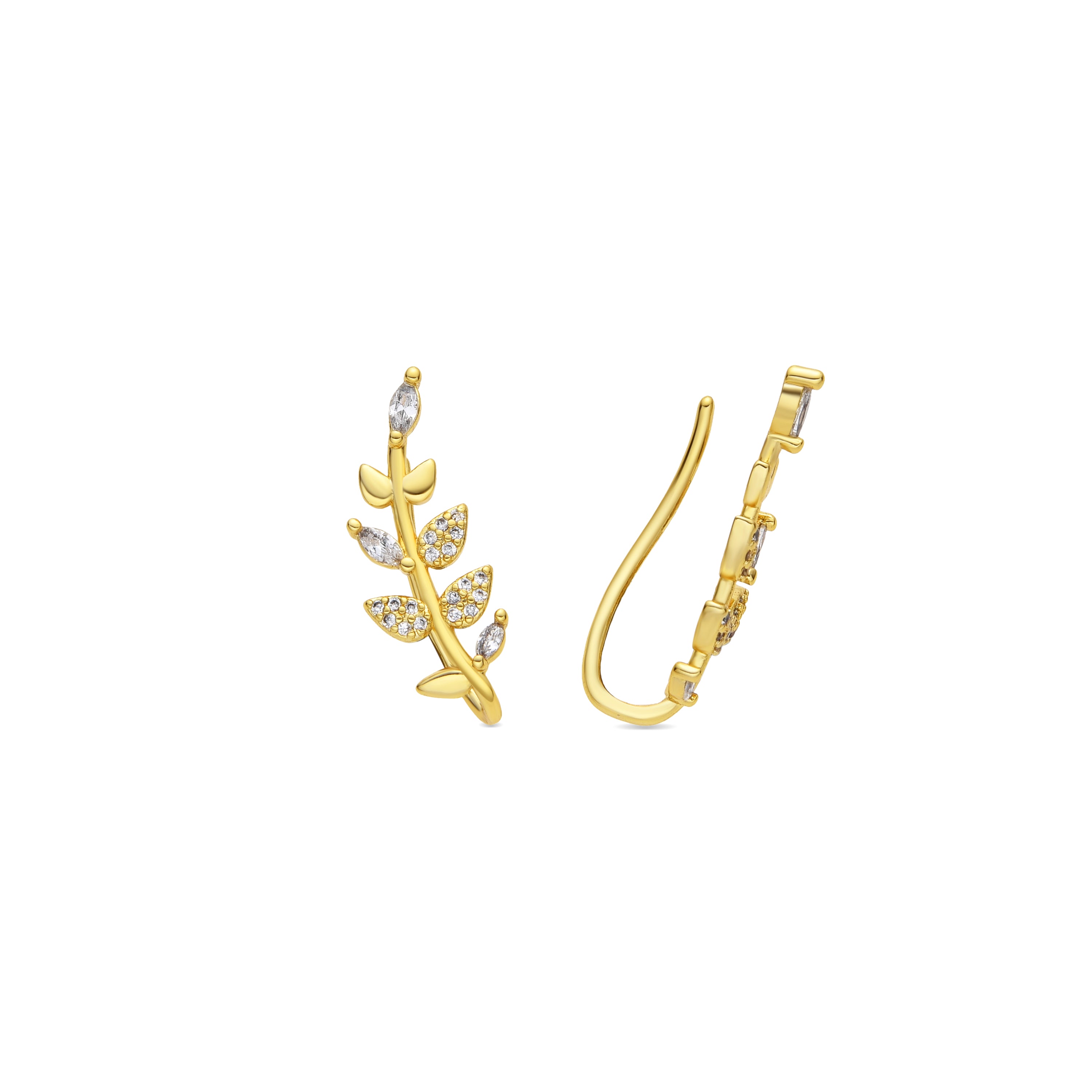 Ohrringe mit 18k Gelbgold-Finish und Brillanten Zirkonia - Sudceo