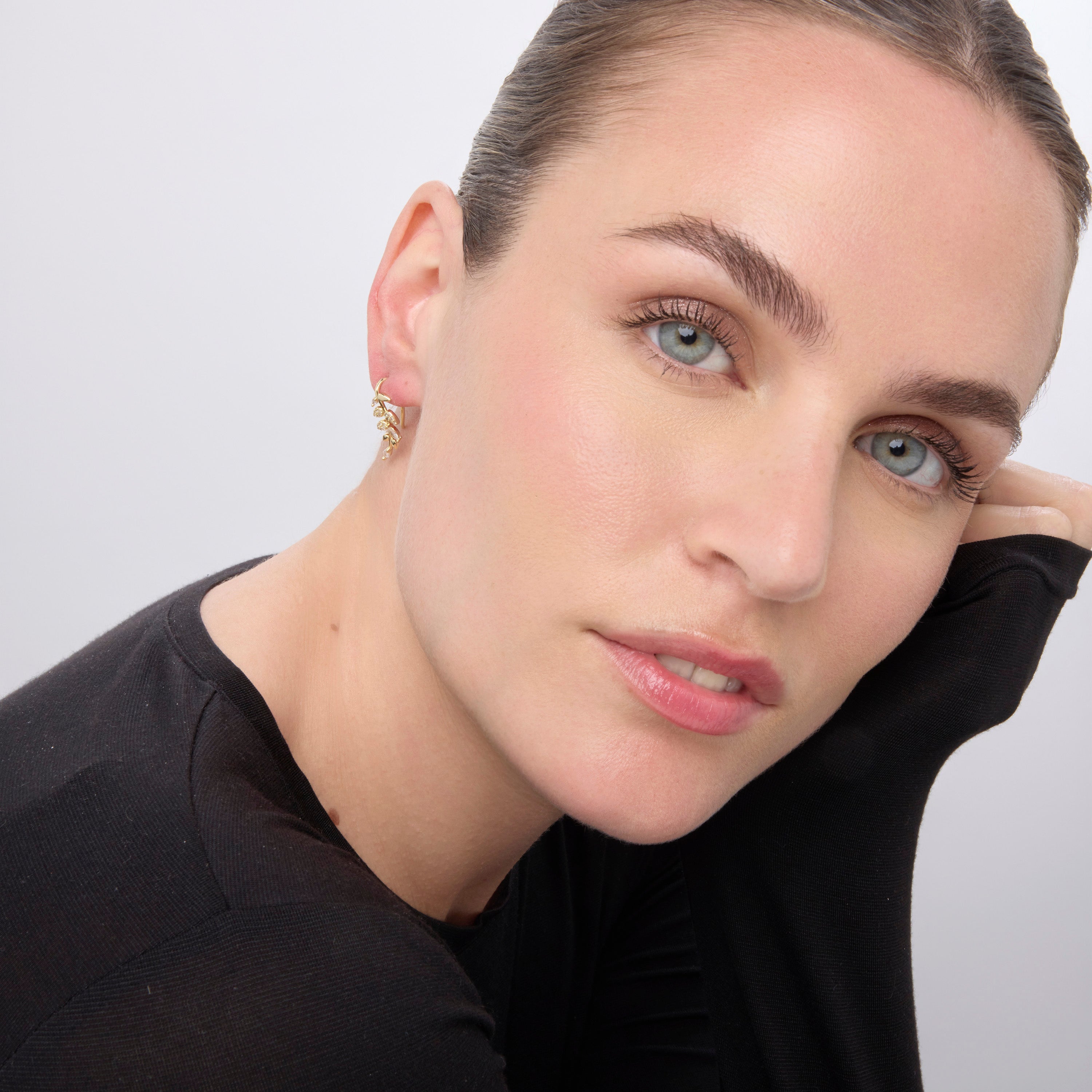 Ohrringe mit 18k Gelbgold-Finish und Brillanten Zirkonia - Sudceo