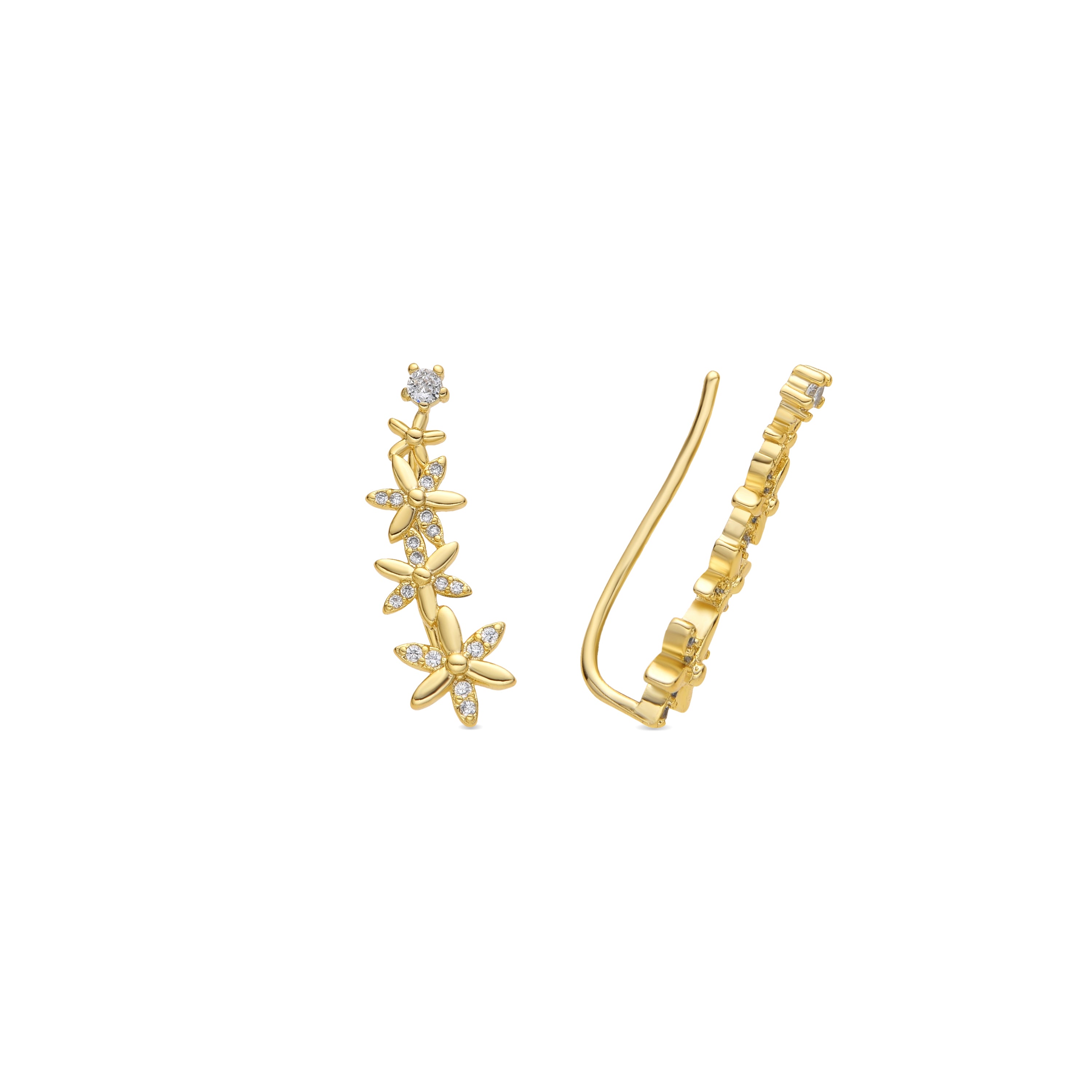 Ohrringe mit 18k Gelbgold-Finish und Brillanter Zirkonia - Anah