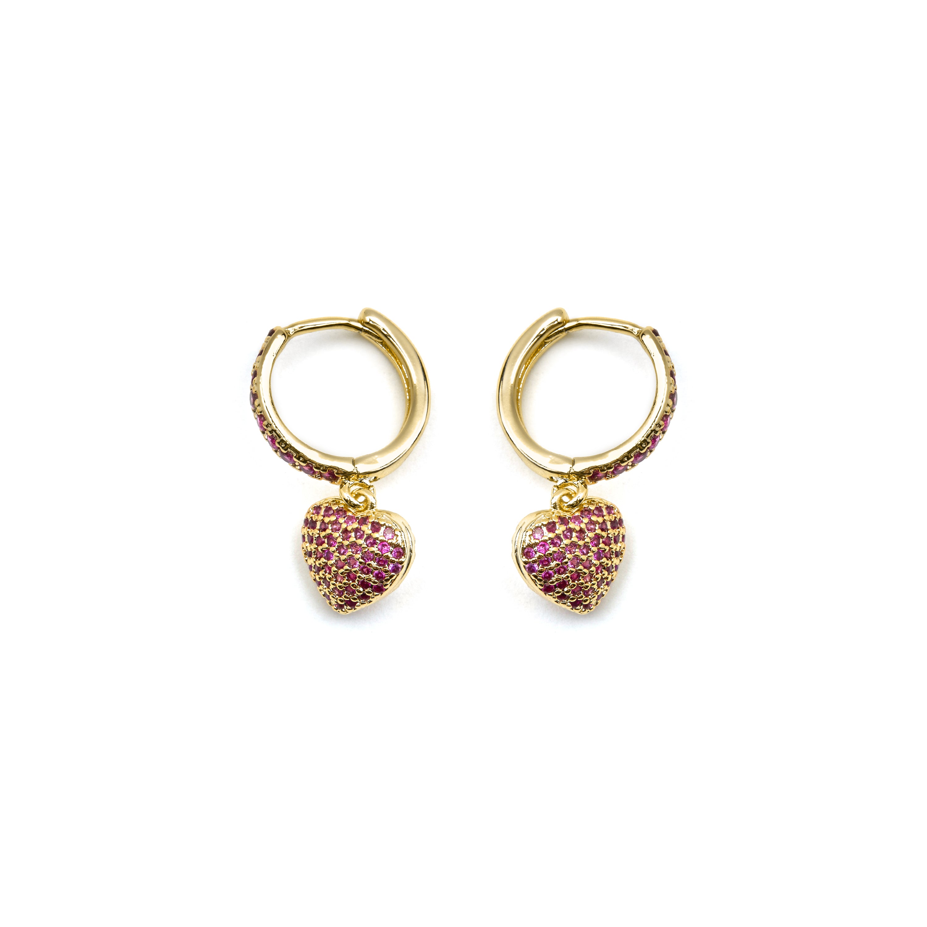 Ruby Zirconia Earrings in 18k Gold Finish - Korisen