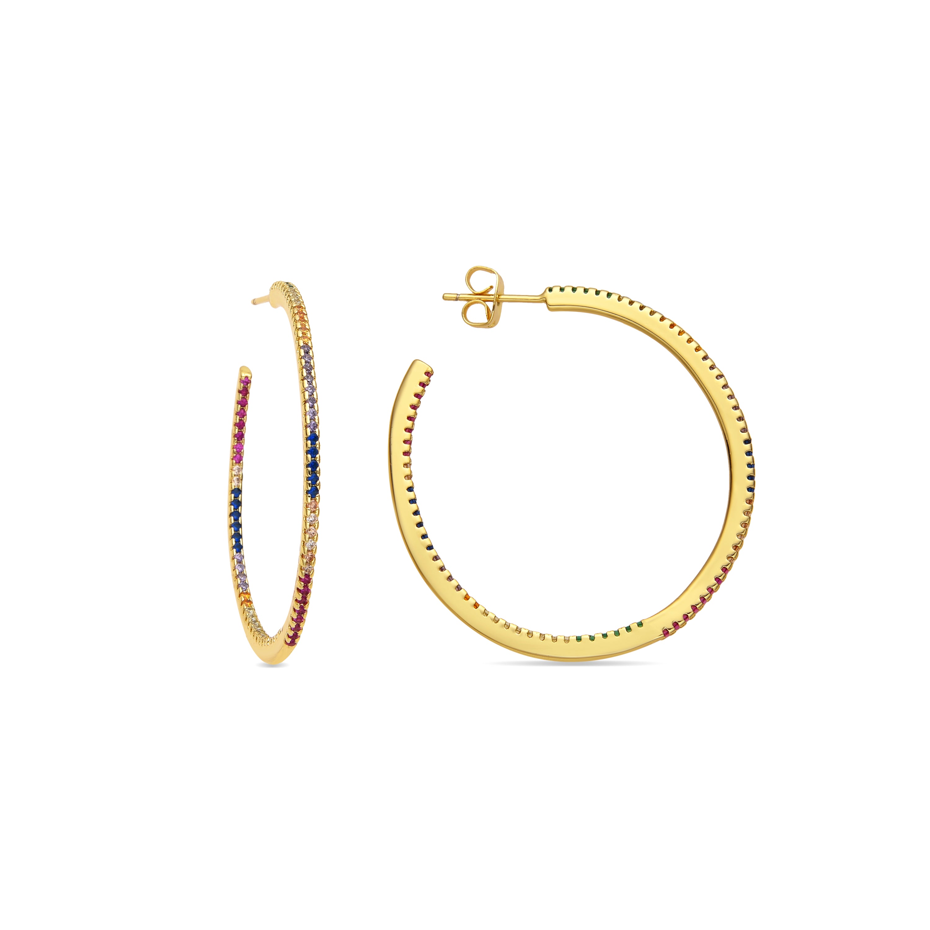 Ohrringe mit funkelndem Zirkonia, 18k Gold-Finish - Macare
