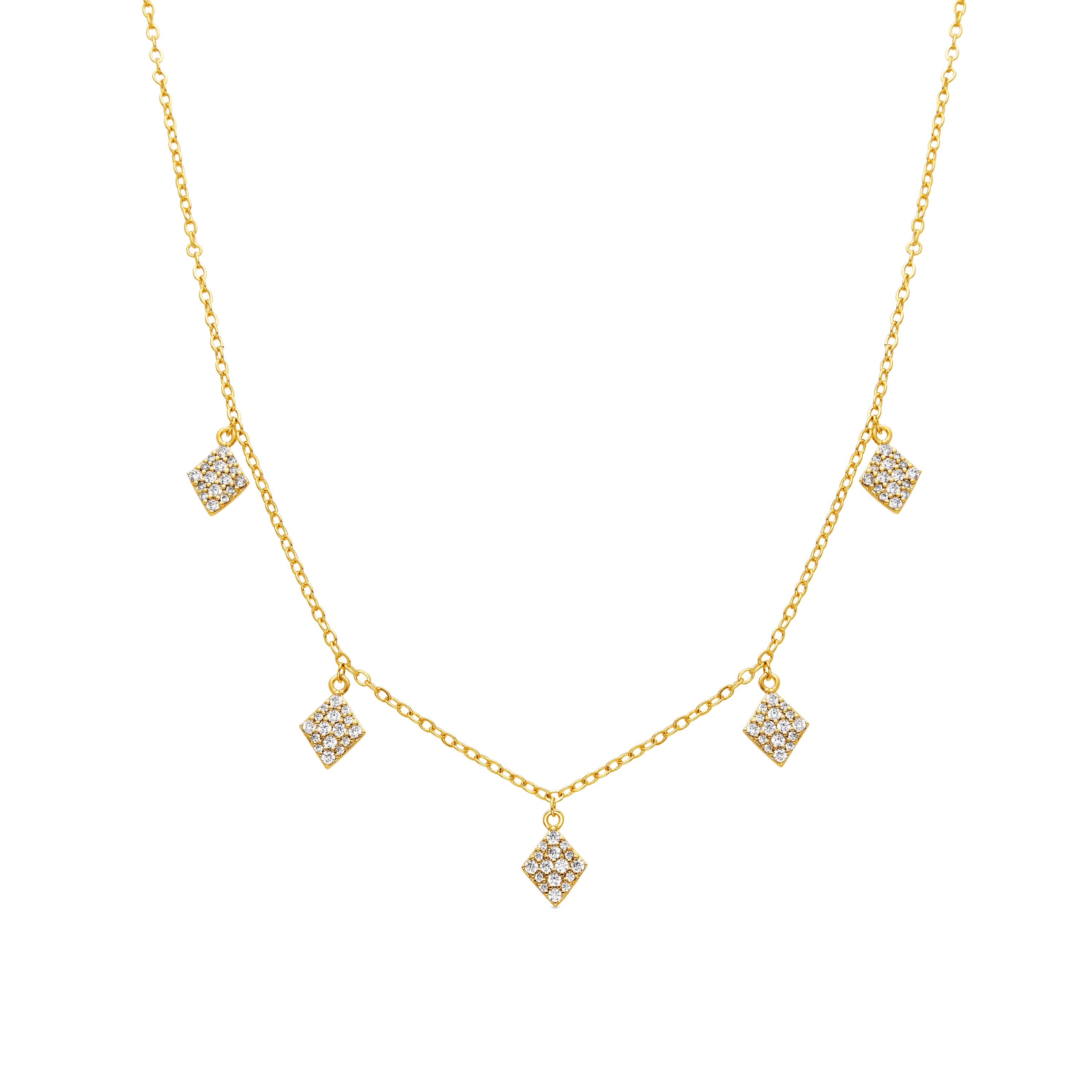Collana con Circonite Brillante finitura oro 18k - Tingi