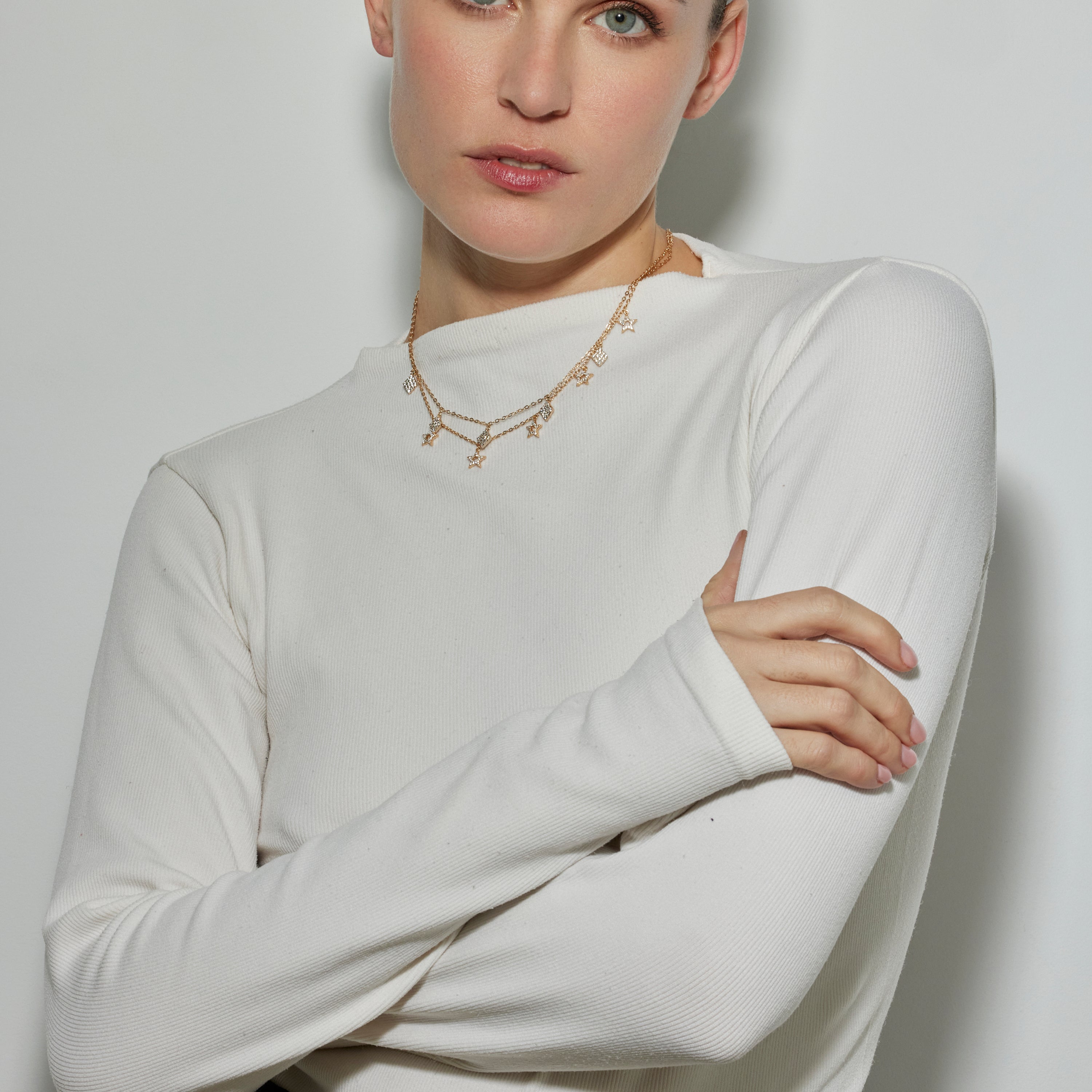 Collana con Circonite Brillante finitura oro 18k - Tingi