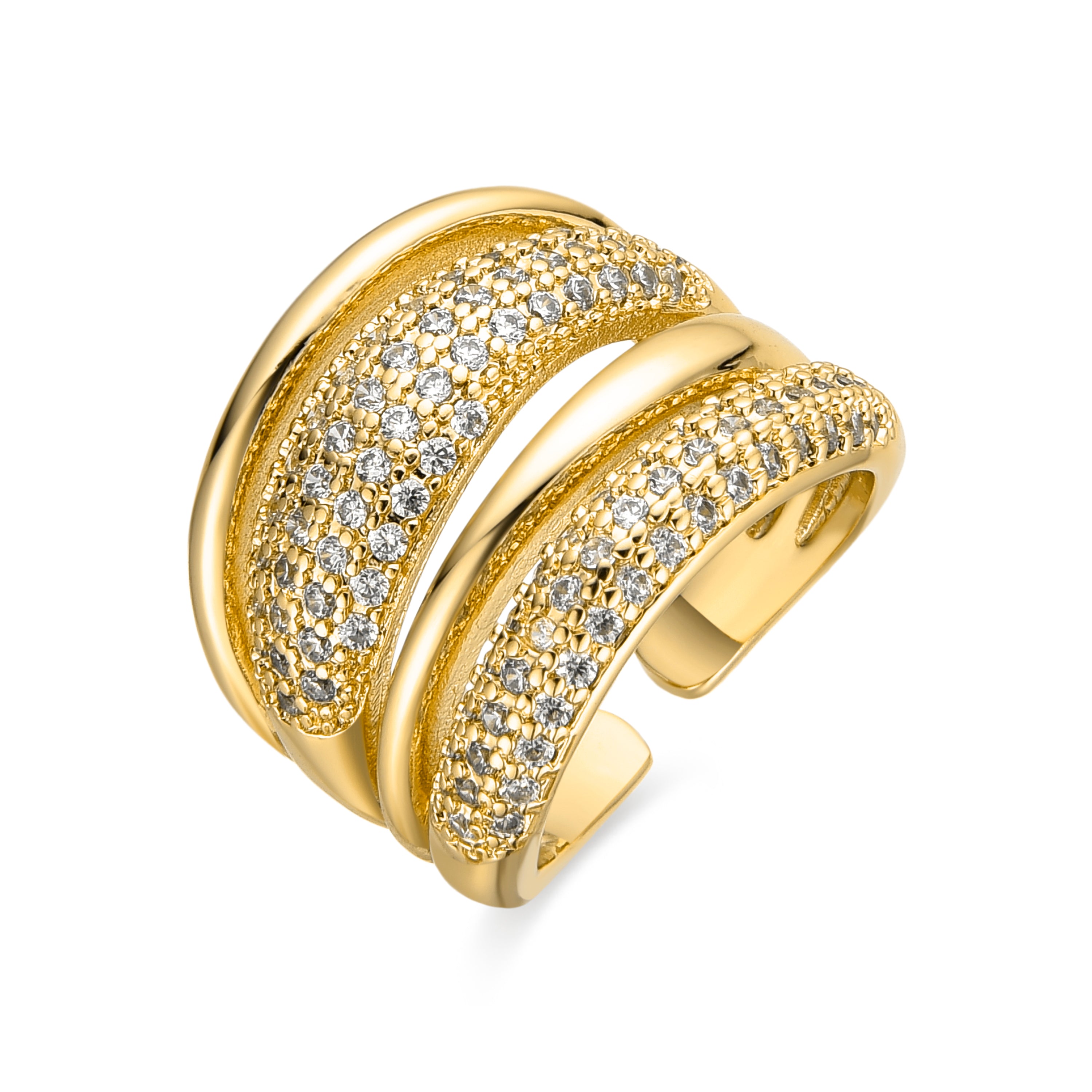 Bague avec Zircon brillant finition or 18k Merima – LUX BY LUX
