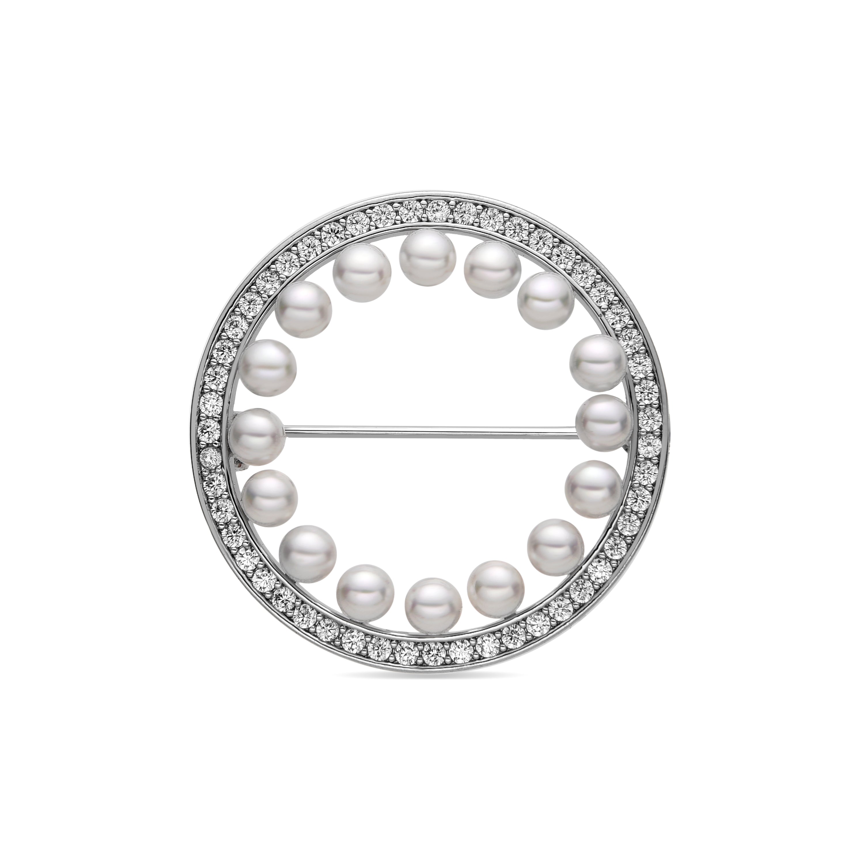 Spilla con Perla Bianca finitura argento - Shami