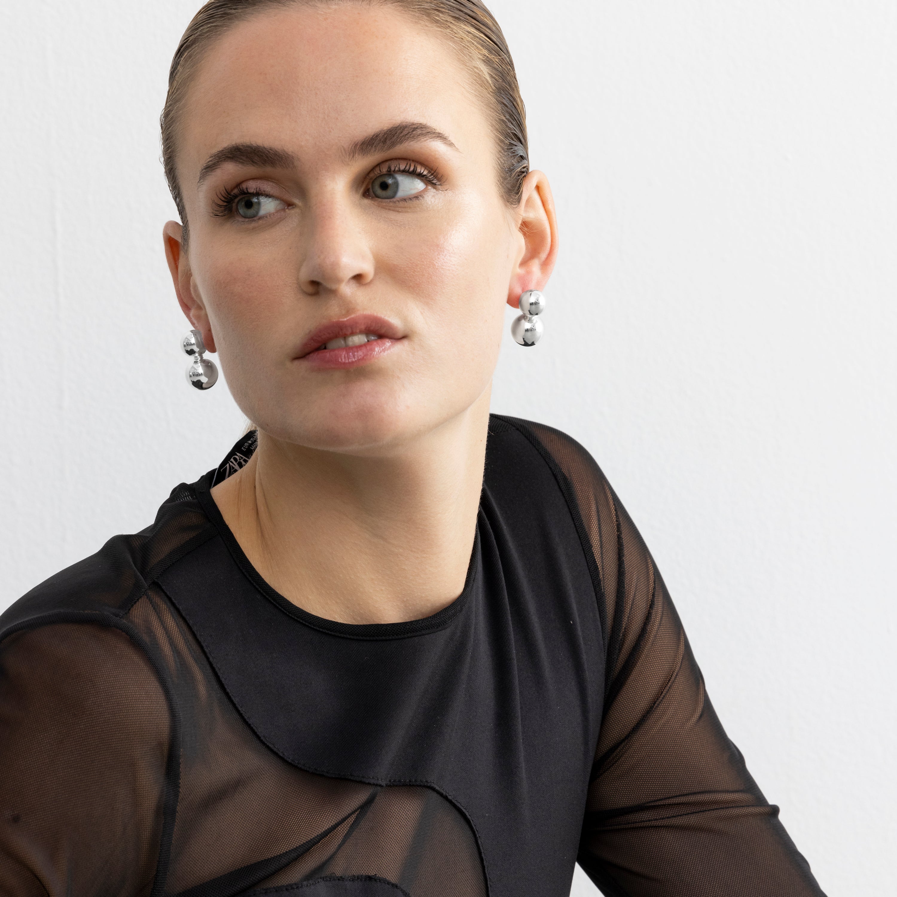 Boucles d'oreilles avec - finition argent - Uphe