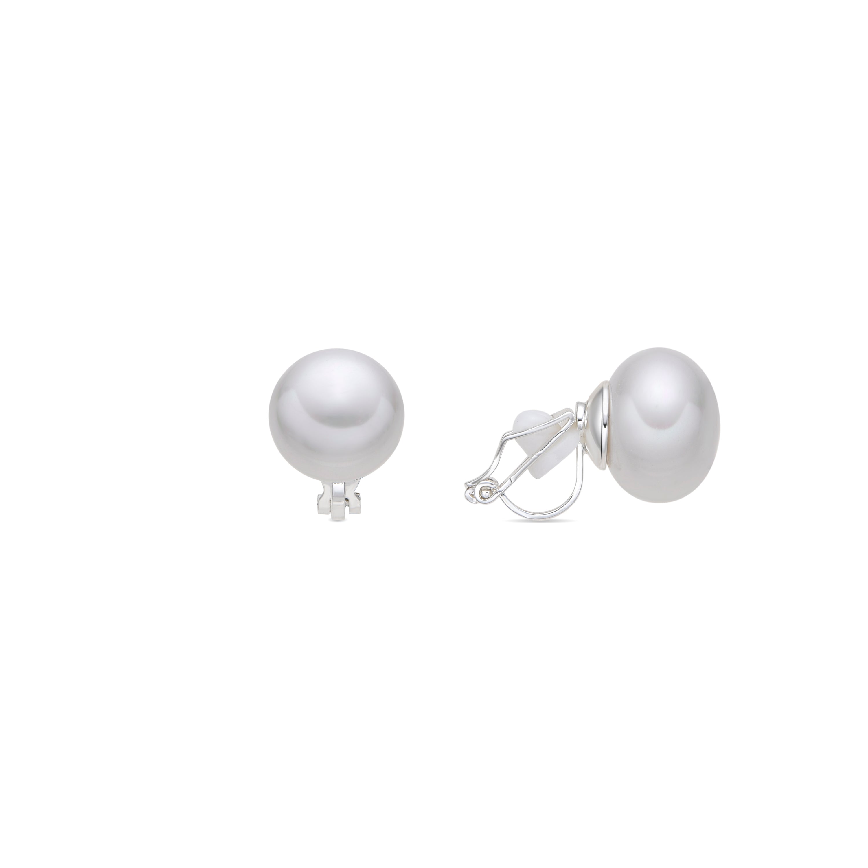 Boucles d'oreilles finition argent et Perle Blanche - Benet