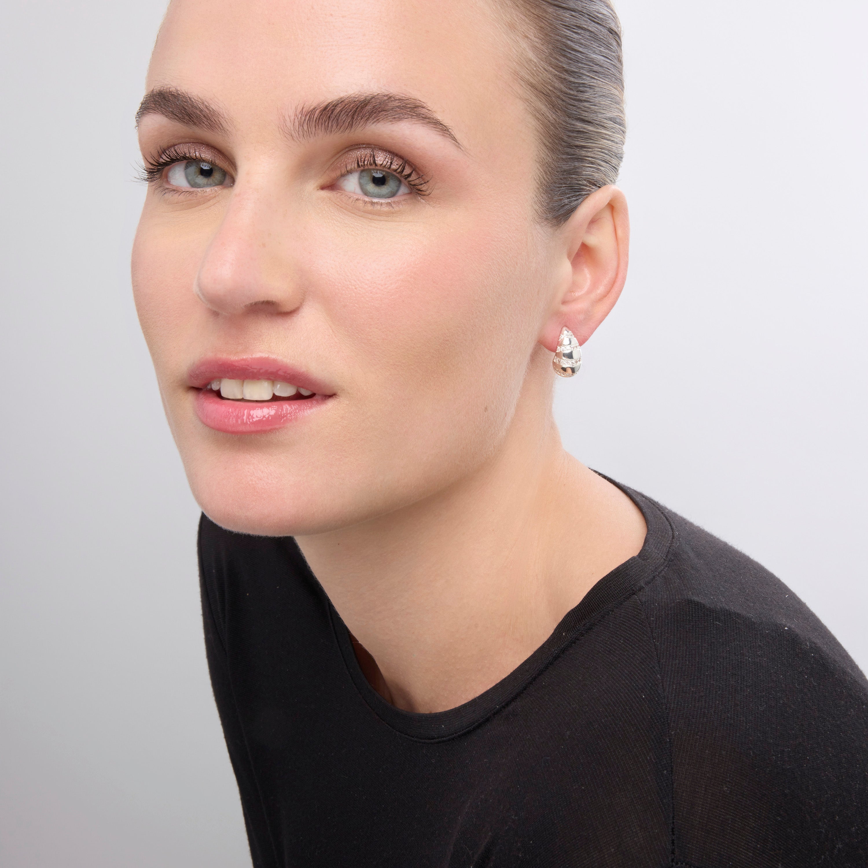 Boucles d'oreilles finition argent et Zircon brillant - Imaspa